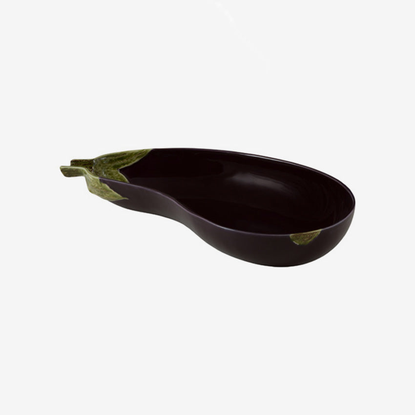 Bordallo Pinheiro Handcrafted Ceramic Eggplant Salad Bowl - Unique Portuguese Tableware for Serving Salads, Fruits & Appetizers - Perfect for Dinner Parties & Home Decor