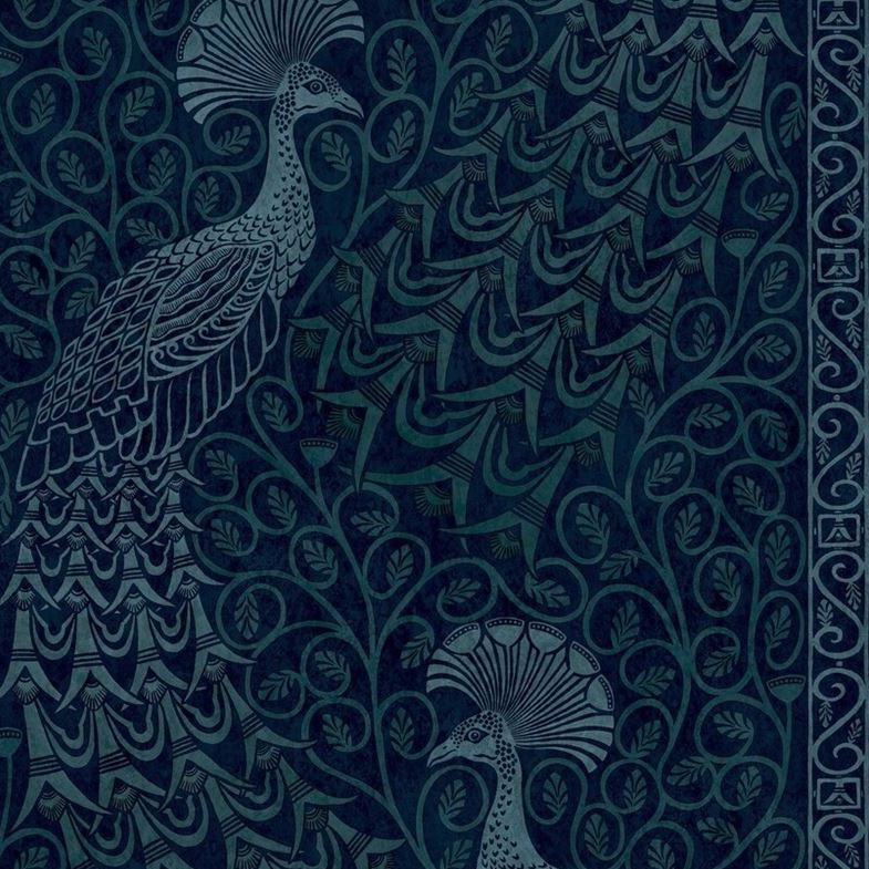 Cole & Son Pavo Parade Metallic Novelty Wallpaper - Premium Peel & Stick Wallpaper for Living Room, Bedroom, or Office Decor