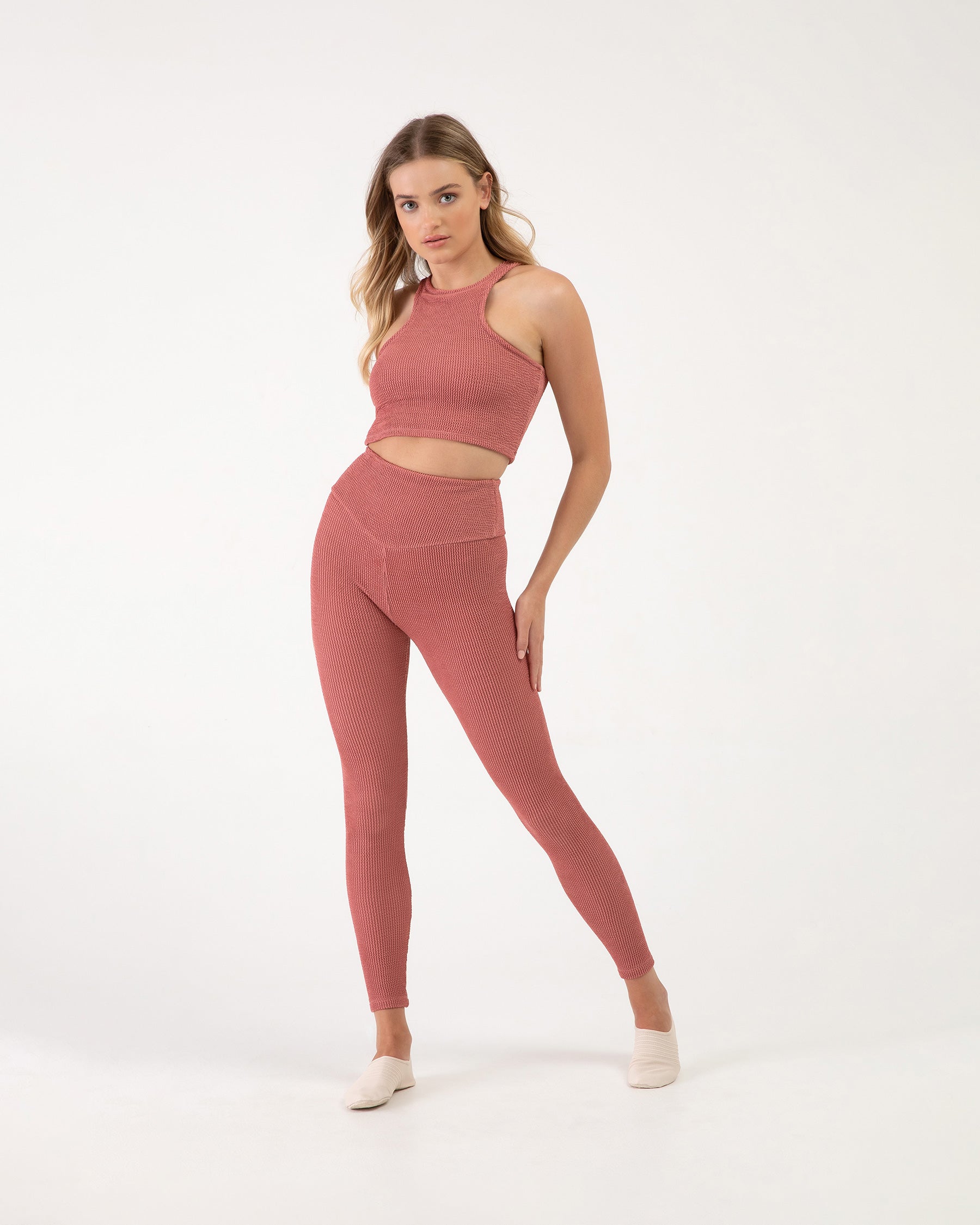 Crinkle Full Length Leggings for Women - High Waisted Stretchy Yoga Pants - Workout, Running, Lounge & Everyday Wear