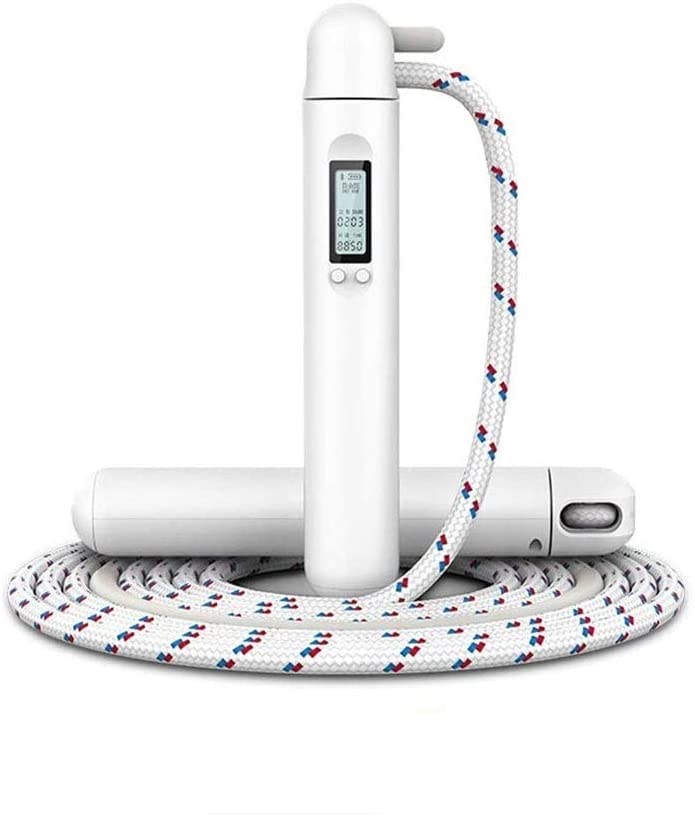 Adjustable Digital Counting Jump Rope with Ball Bearings - Speed Skipping Rope with Calorie Counter & Alarm Reminder for Fitness Workouts - Improve Flexibility & Coordination - Perfect for Home Gym, Cardio Training & Weight Loss
