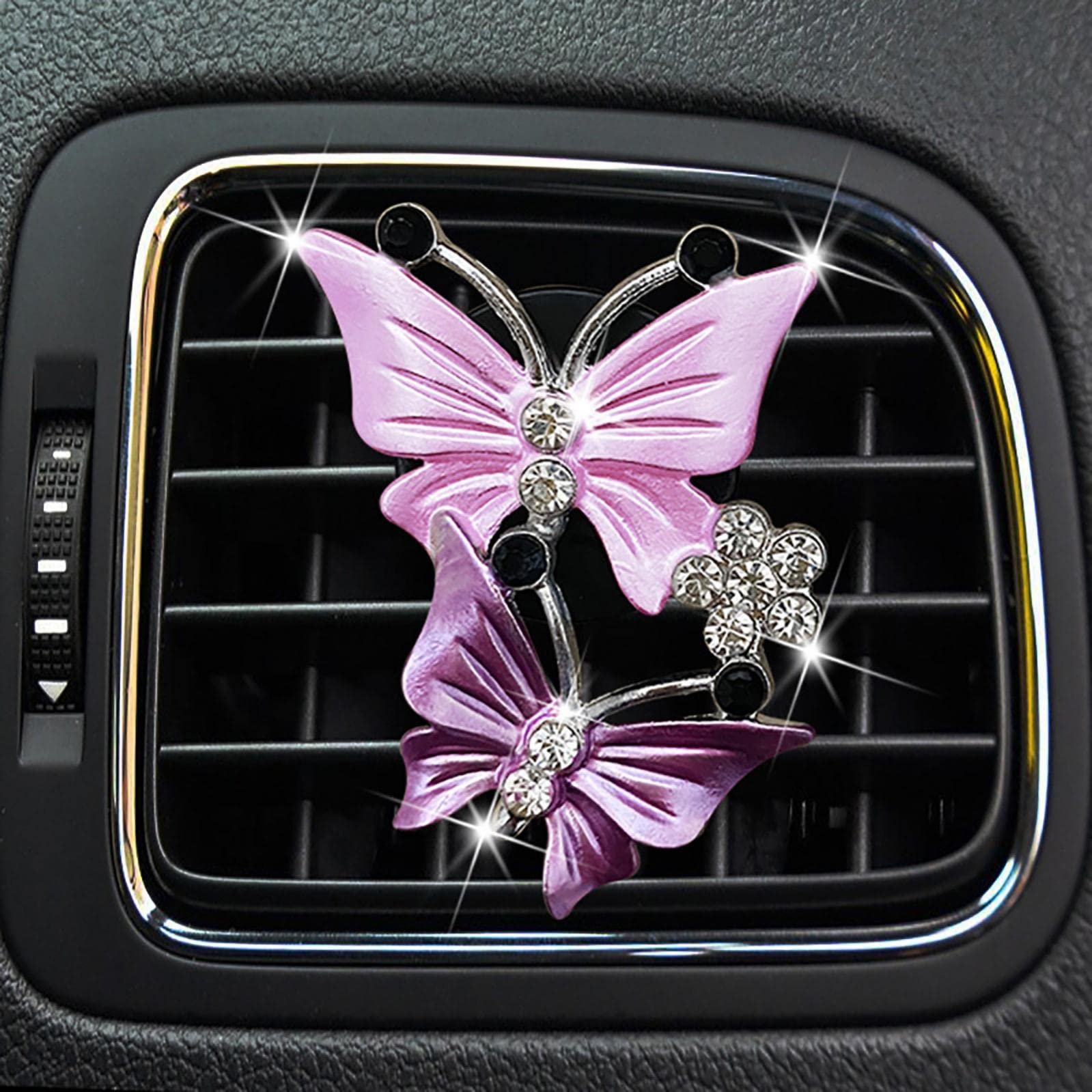 Creative Butterfly Car Perfume Clip - Aromatherapy Air Vent Diffuser with Decorative Stone | Freshen Your Car, Office or Home | Perfect Gift for Valentine's Day & Mother's Day