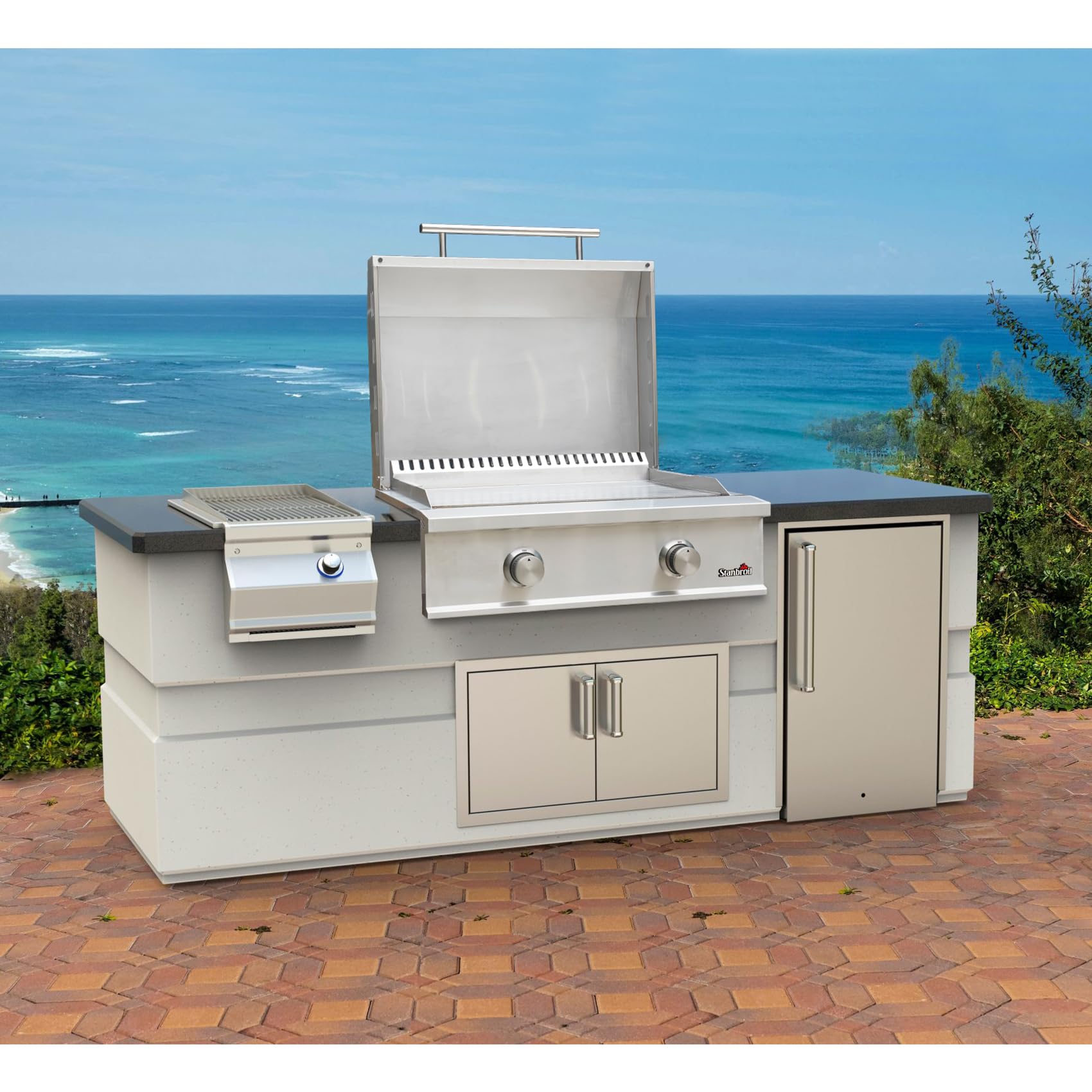 Stanbroil 28-Inch Stainless Steel Built-In Propane Griddle - 34,000 BTU 2-Burner Flat Top Grill with Lid for Outdoor Kitchen & BBQ Island | Perfect for Backyard Cooking, Tailgating, and Commercial Use