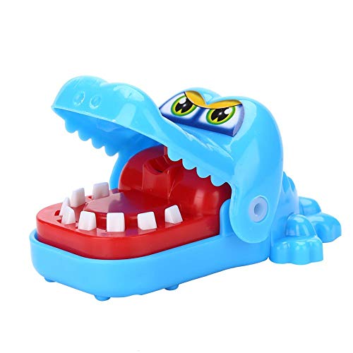 Jadpes Tricky Biting Toy - Funny Cartoon Crocodile Finger Chomping Game for Kids & Family | Interactive Dinosaur Biting Finger Toy for Parties, Gifts & Stress Relief (Blue)