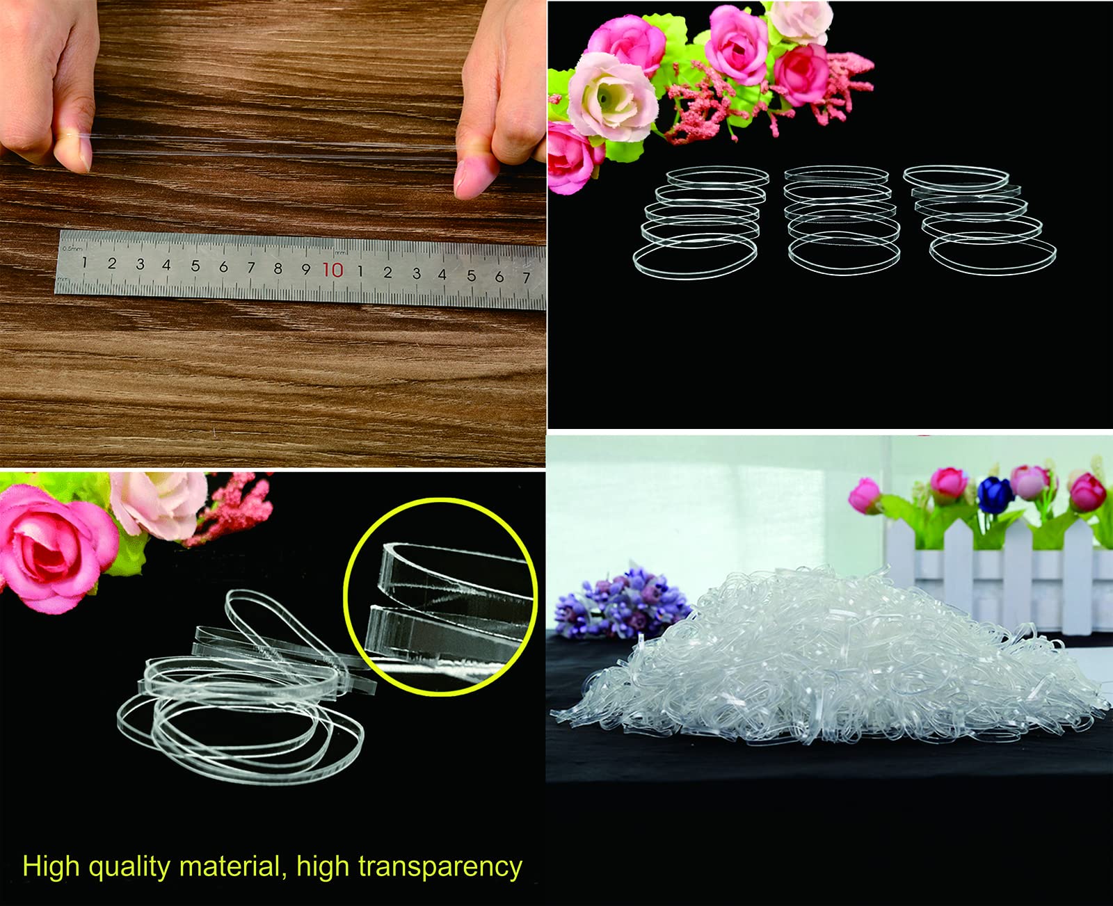 2000 PCS Clear Elastic Mini Ponytail Hair Ties - Soft Non-Slip Small Hair Bands for Women & Girls - Includes 2 PCS Topsy Tail Tools - Perfect for School, Work, Sports & Everyday Hairstyles