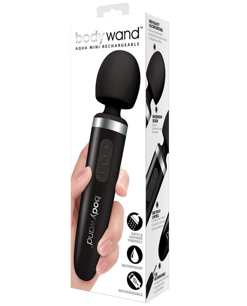 Bodywand Aqua Rechargeable Silicone Wand Massager - Waterproof Personal Massager for Muscle Relaxation & Stress Relief - Perfect for Home Spa, Bath & Bedroom Use (Black)