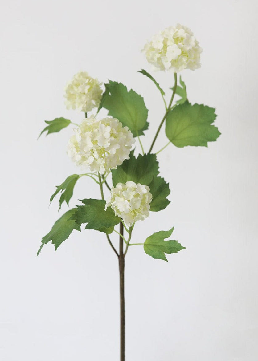 24 Pack Cream White Artificial Snowball Flowers - Realistic Fake Snowball Bushes for Home Decor, Wedding Centerpieces, Christmas & Winter Displays