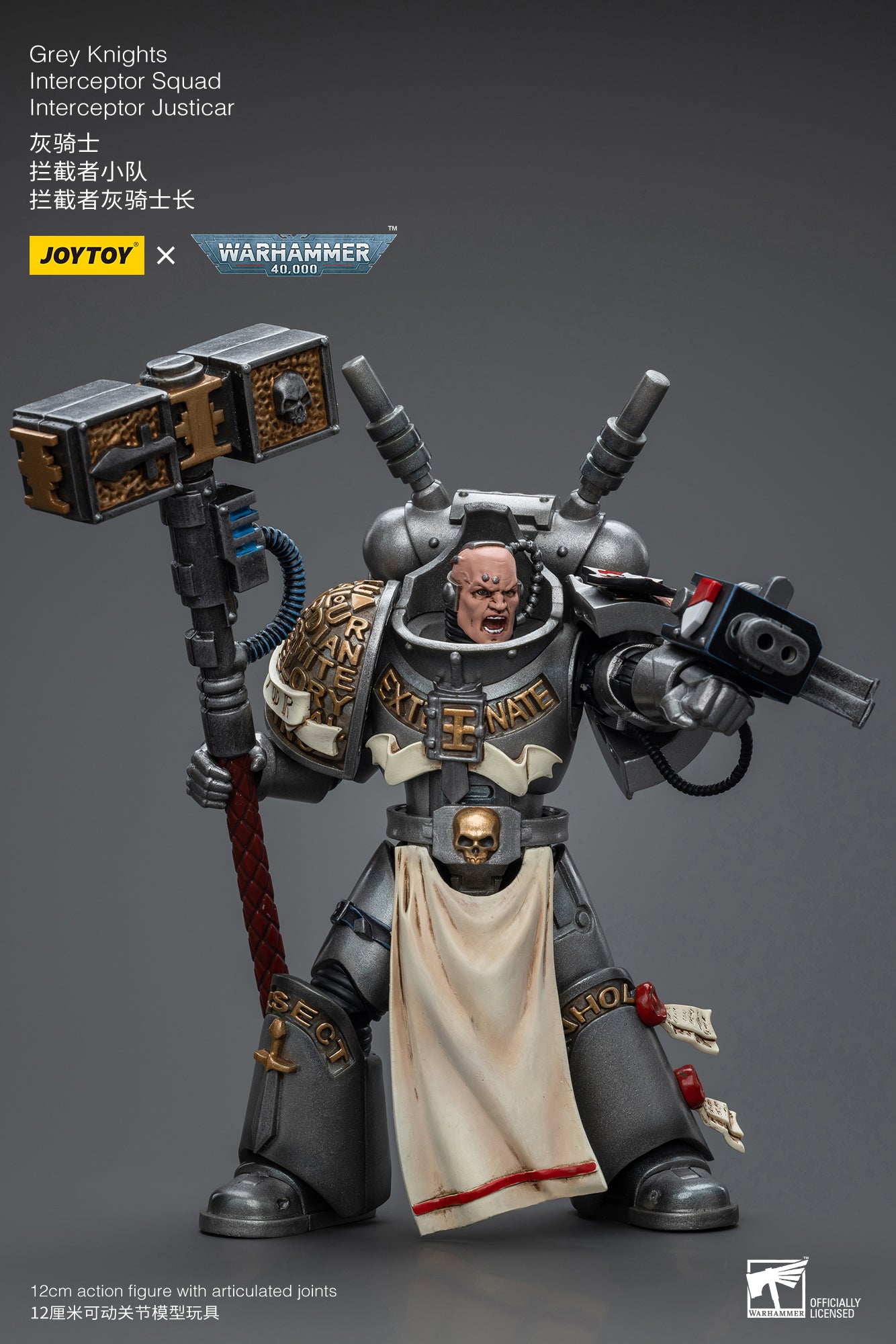 JOYTOY 1/18 Scale Warhammer 40K Grey Knights Interceptor Squad Action Figure - Collectible Miniature for Tabletop Gaming & Display