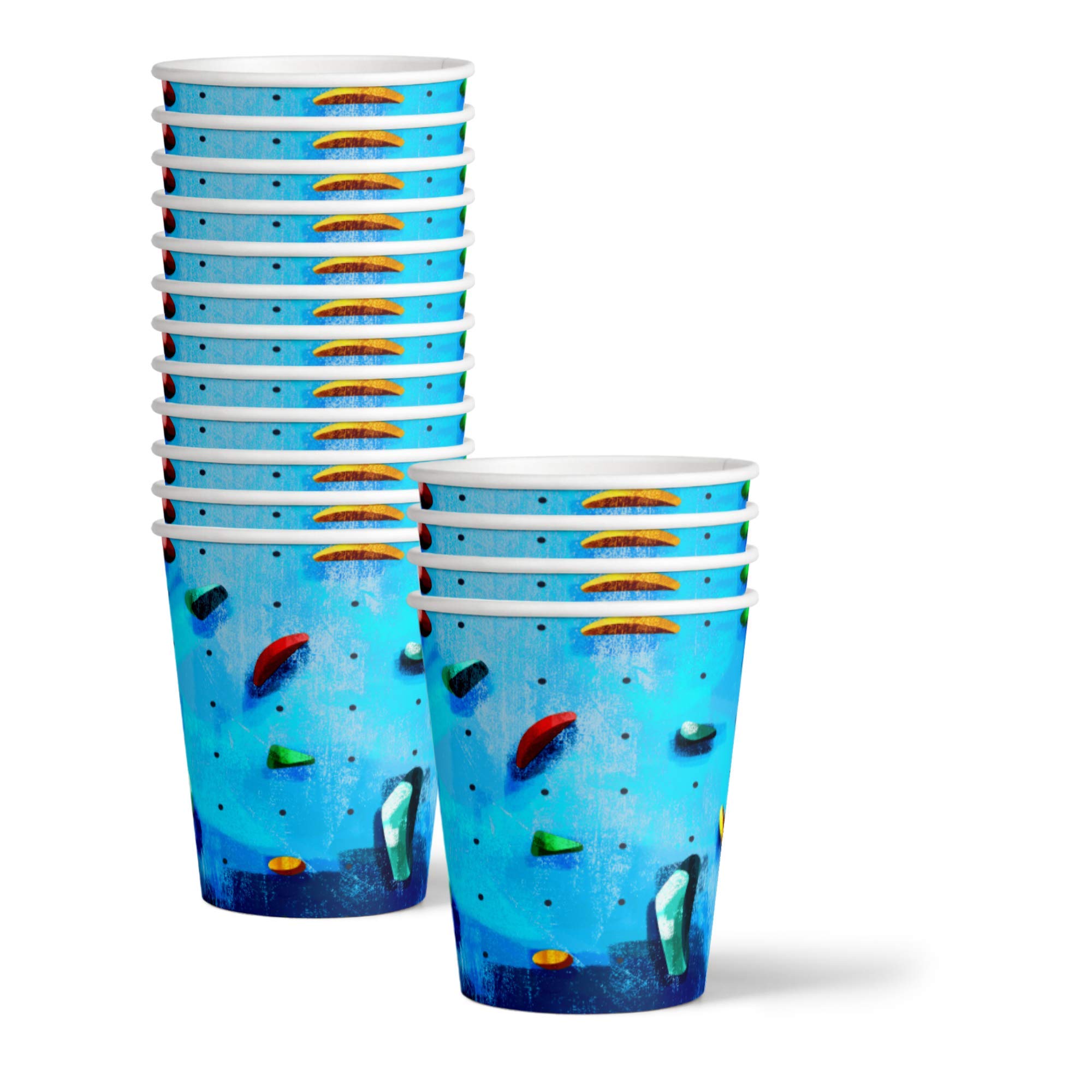 Rock Climbing Themed Party Supplies Set - 16-Piece Tableware Kit with Plates, Napkins & Cups for Adventure Birthday Decorations | Perfect for Kids' Climbing-Themed Parties & Outdoor Celebrations