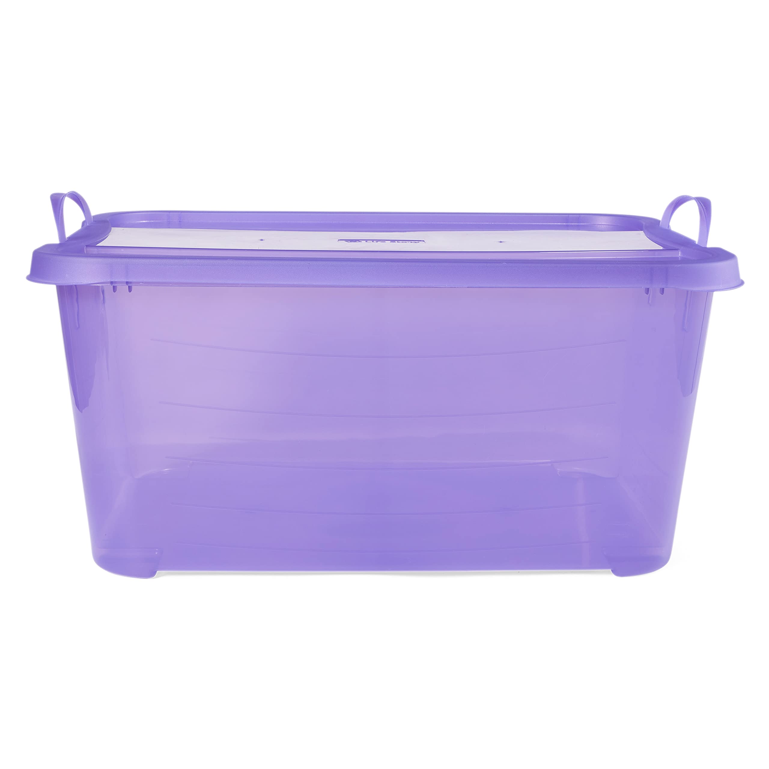 Purple Stackable Closet Storage Boxes - 55 Quart (24 Pack) | Space-Saving Organizer for Bedroom, Closet & Home Organization | Durable Plastic Storage Containers for Clothes, Toys & Seasonal Items