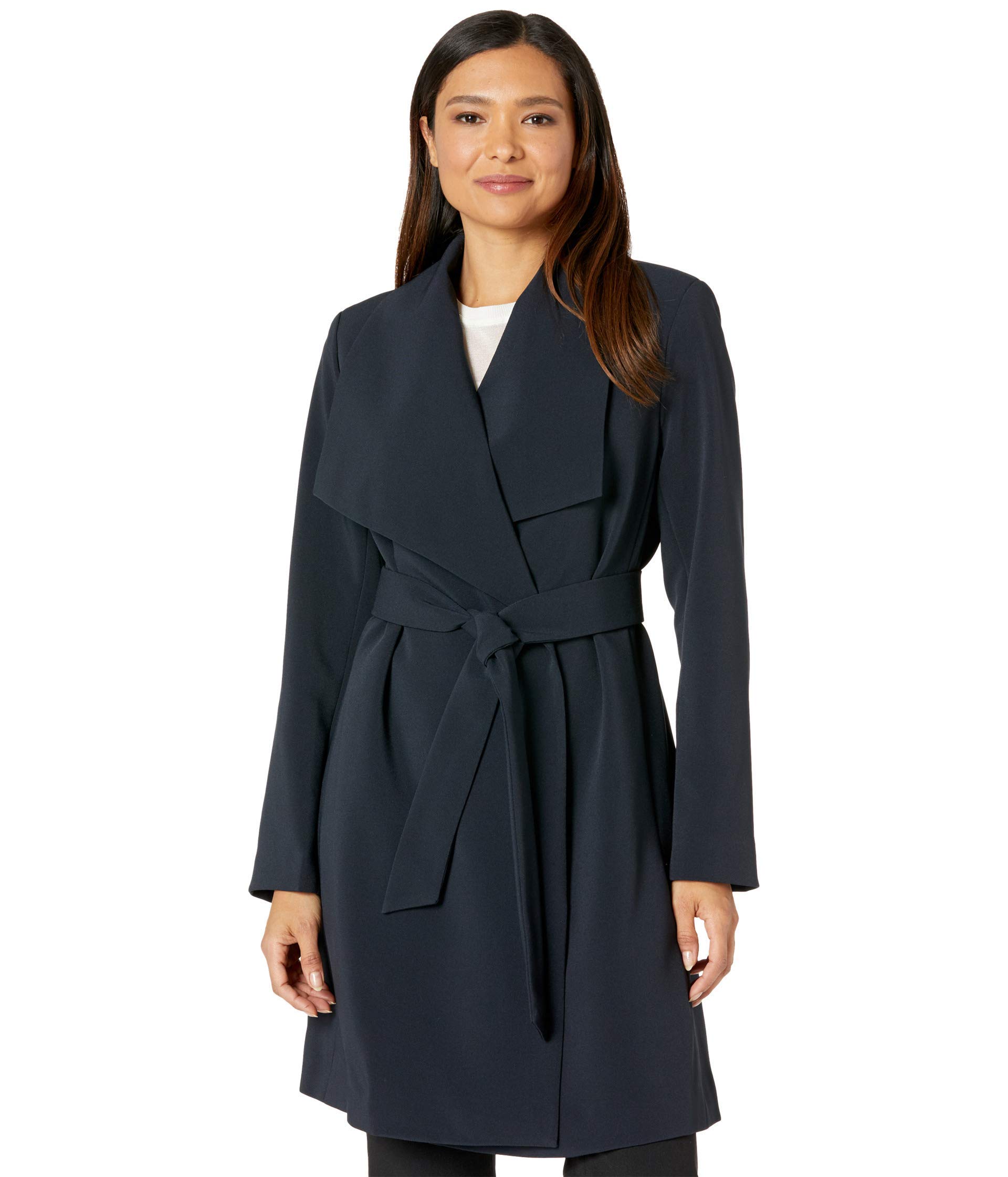LAUREN Ralph Lauren Women's Front Wrap Crepe Dress Coat - Elegant Long Sleeve Formal Wear for Office, Wedding & Special Occasions