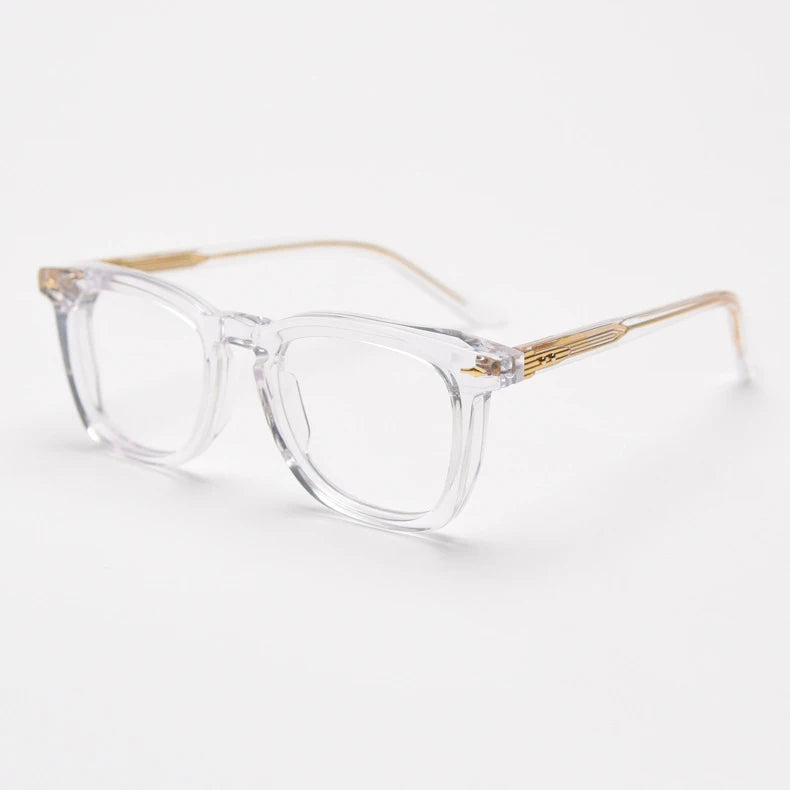 Stylish Black Unisex Acetate Square Eyeglasses Frame 98624 - Perfect for Work, Reading & Fashion Accessories