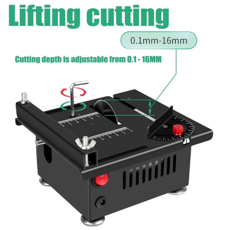 Mini Table Saw for Woodworking - Portable Adjustable Multi-Function Cutting, Sanding, Engraving & Drilling All-in-One Craft Machine | Perfect for DIY Projects, Home Workshops & Small Wood Crafts (Rising & Falling Style)