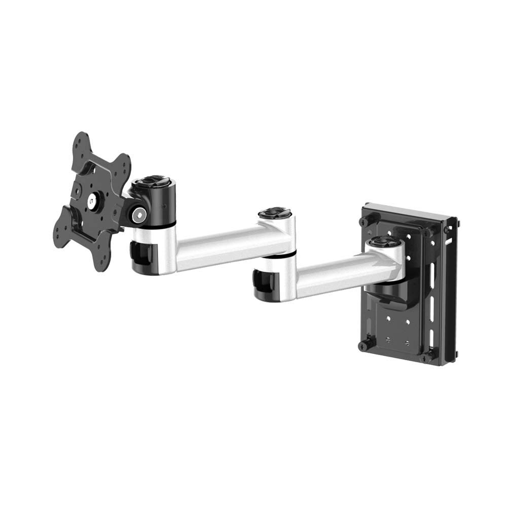 Continews Slat Wall Dual Swivel Supreme Monitor Mount - Adjustable Dual Monitor Stand for Home & Office - Perfect for Ergonomic Workspace Setup, Gaming, and Multi-Tasking