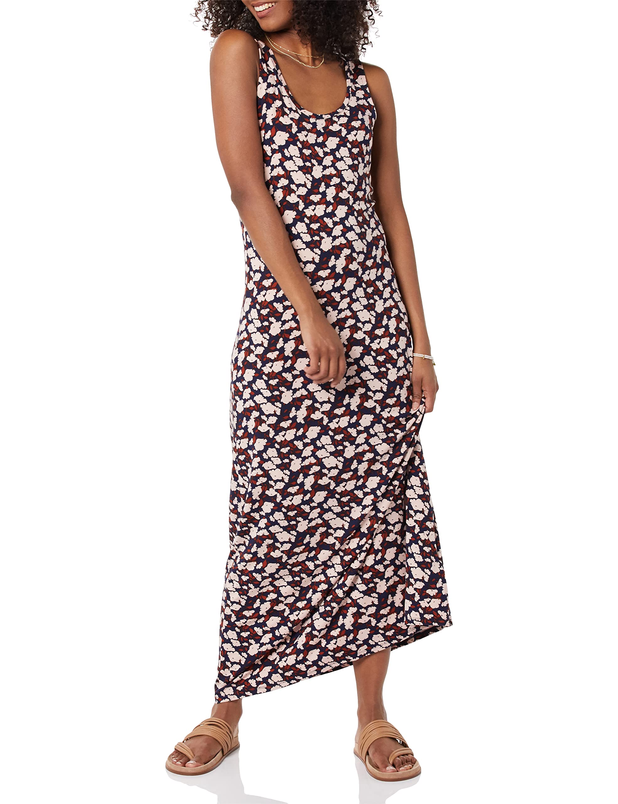 Amazon Essentials Women's Tank Maxi Dress - Flowy Summer Casual Dress with Spaghetti Straps, Perfect for Beach Vacation, Date Night & Outdoor Events