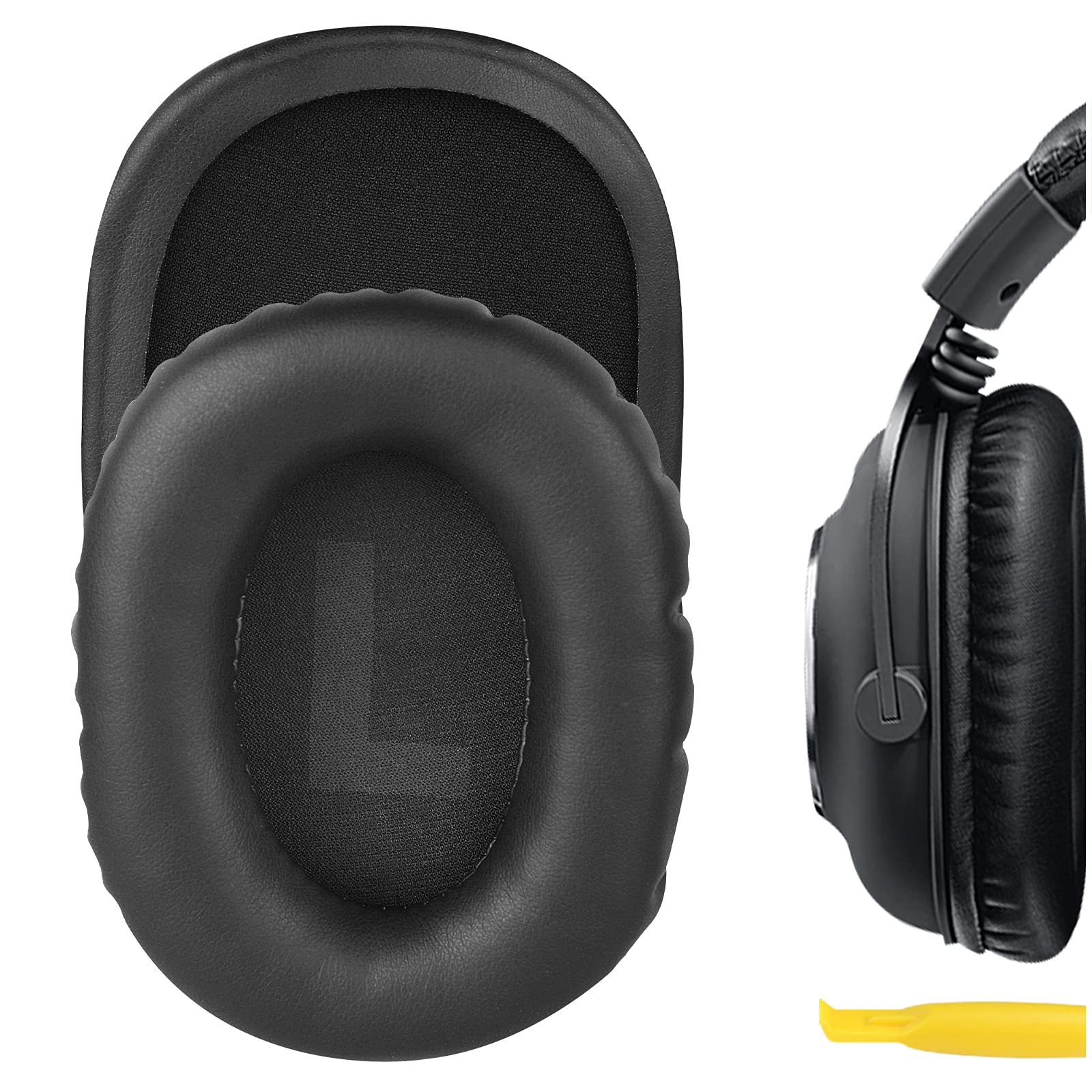 Geekria Replacement Ear Pads for Logitech G Pro, G Pro X, G433, G233, G Pro X 2 Headphones - Comfortable Memory Foam Ear Cushions & Repair Parts (Black) - Includes Video Installation Guide - Perfect for Gaming, Music, and Long Wear Comfort