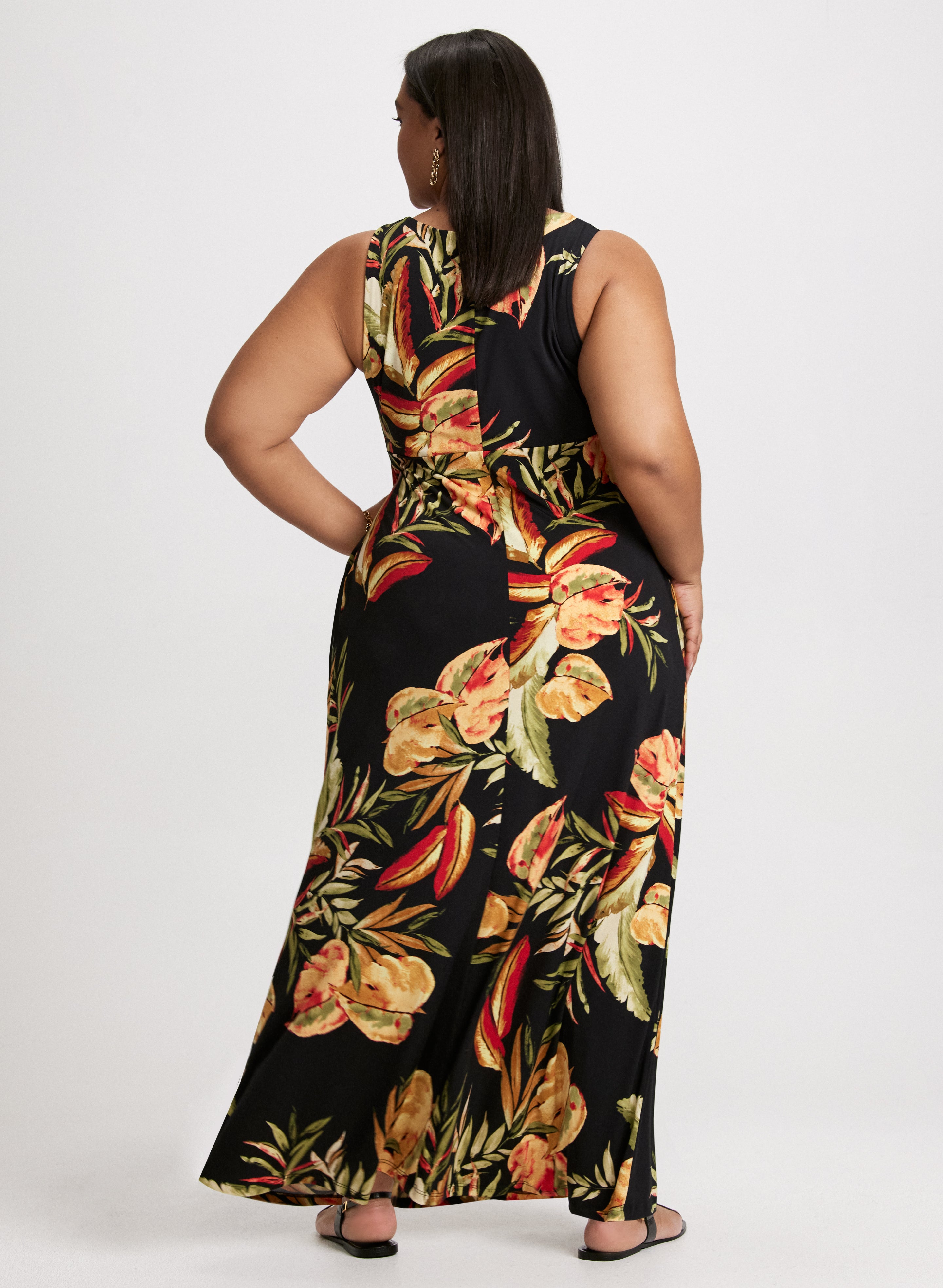 Floral Print Sleeveless Maxi Dress for Women - Summer Beach Party, Vacation, Wedding Guest Outfit