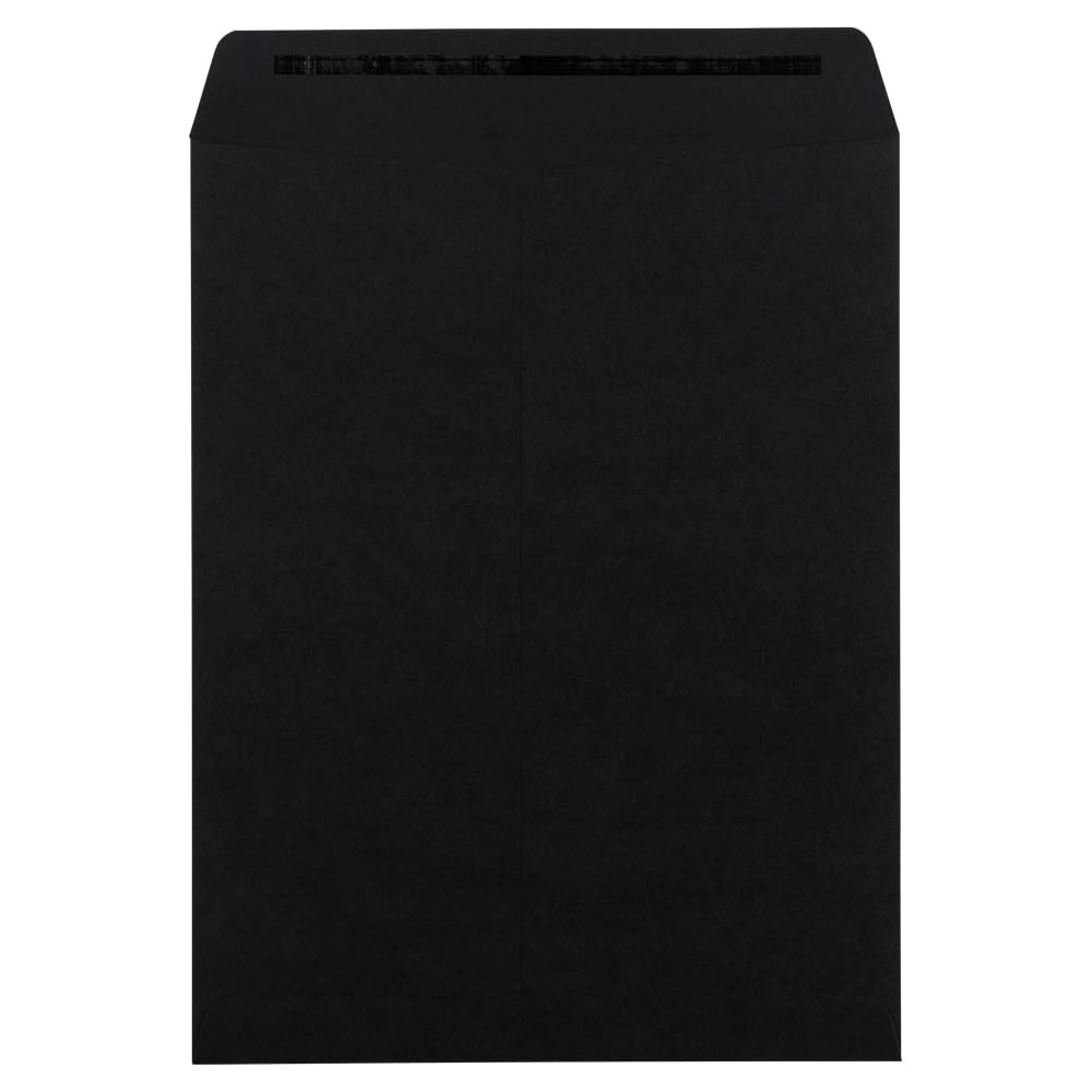 LUXPaper 10 x 13 Open End Envelopes - Self Seal Peel & Press Envelopes in Midnight Black | 80lb Premium Text Paper | Pack of 250 | Perfect for Business Mailing, Wedding Invitations & Office Documents