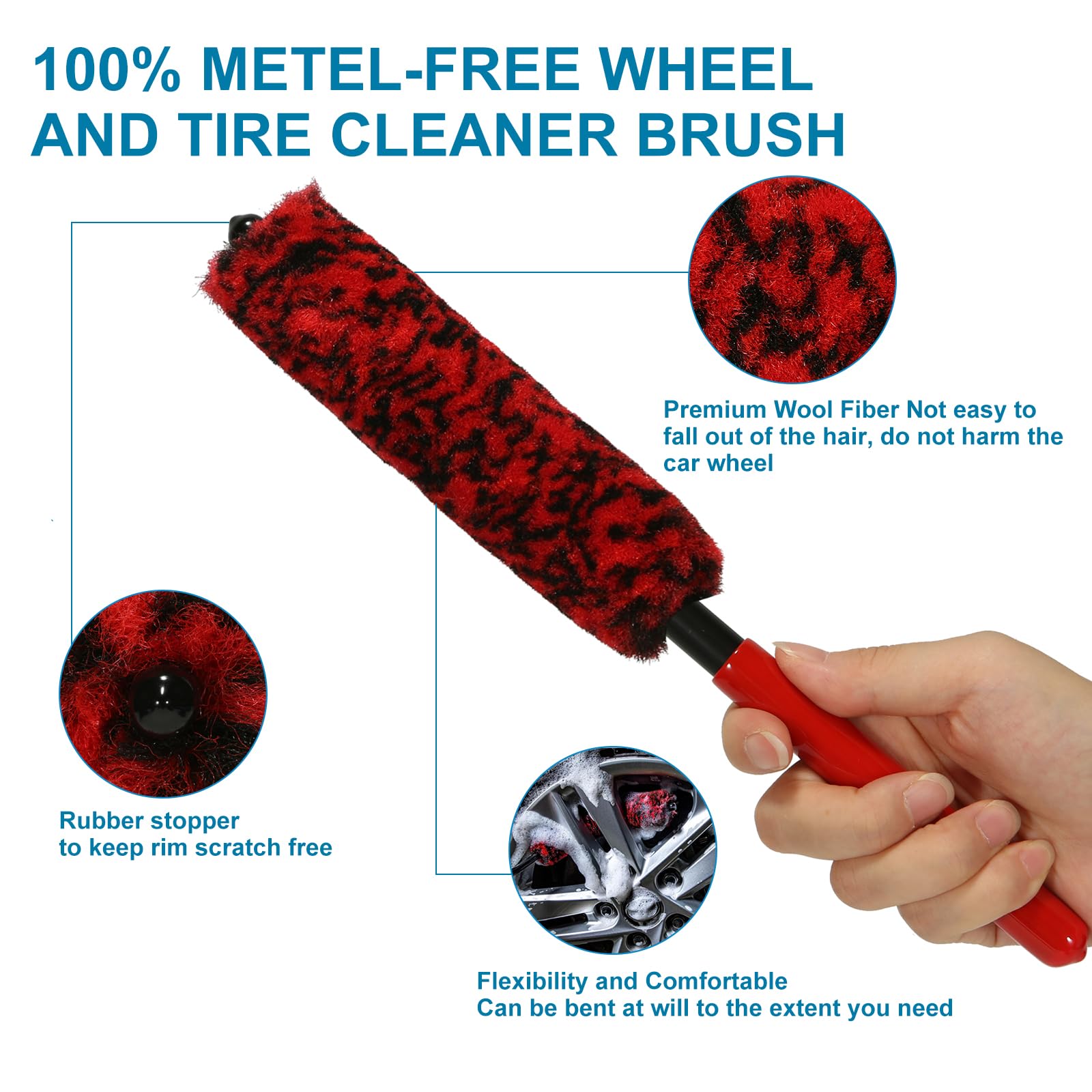 13-Piece Premium Car Detailing Kit - Interior & Exterior Cleaning Set with Detailing Brushes, Wire Brush, Air Vent Brush, Microfiber Towel & Wheel Brush - Perfect for Car Wash, Dashboard & Vent Cleaning