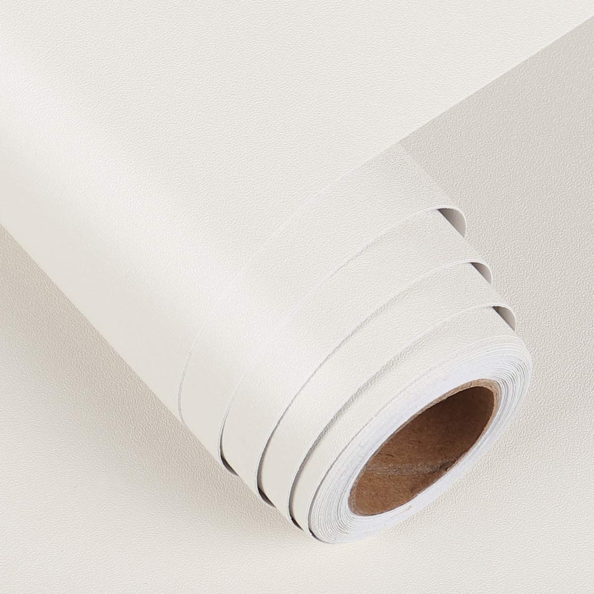 FunStick Matte White Peel and Stick Wallpaper - 30cm x 5M Self-Adhesive Removable Vinyl for Cabinets, Dressers, Vanity Desks - Waterproof, Thick Contact Paper for Home Decor & DIY Projects