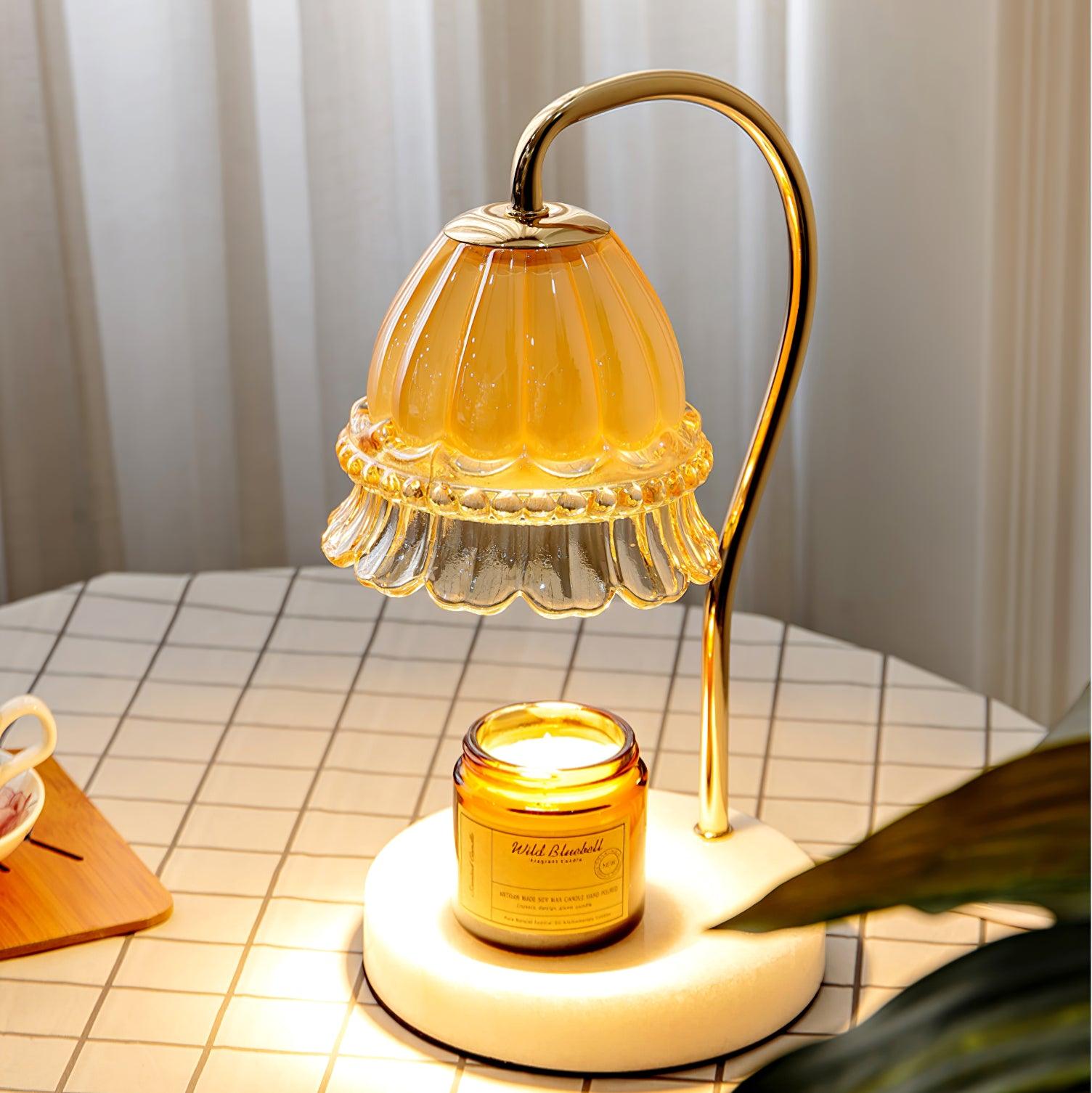 Lily Marble Warmer Table Lamp - Elegant Nightstand Light for Bedroom, Living Room, or Office - Perfect for Relaxation & Ambience