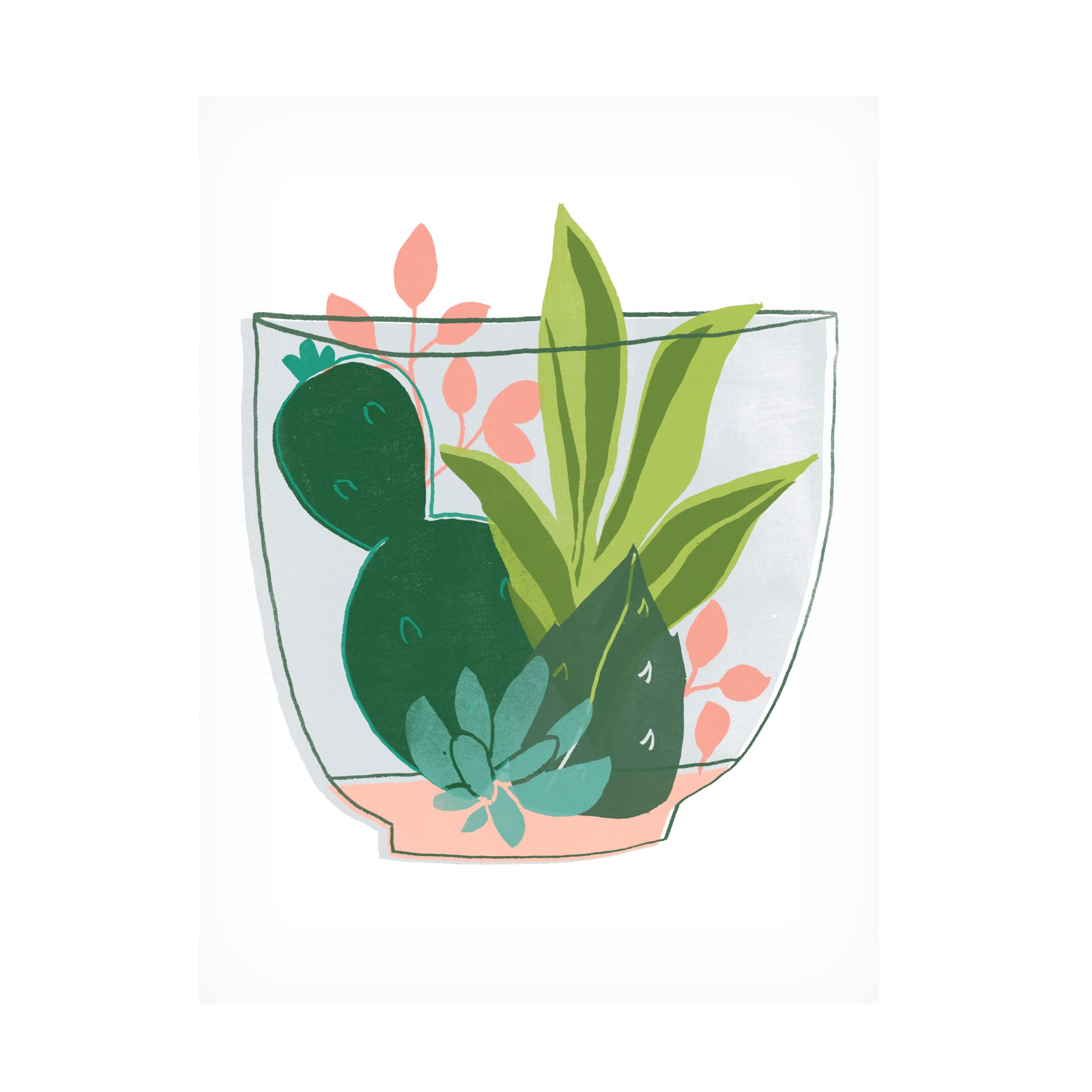 Trademark Fine Art 'Terrarium Cameo V' Canvas Wall Art Print by June Erica Vess - Botanical Home Decor for Living Room, Bedroom & Office