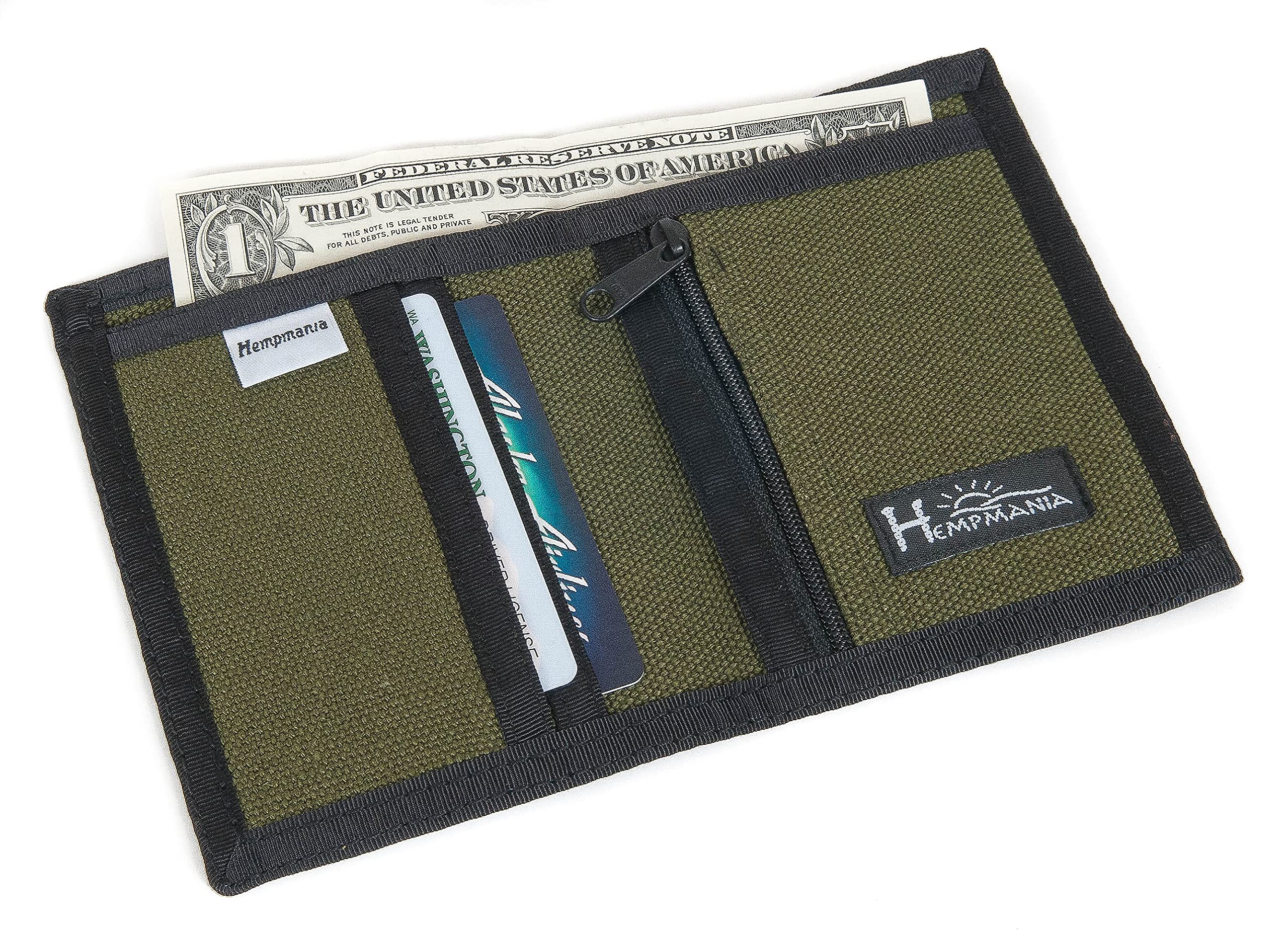 Premium Hemp Bi-fold Wallet for Men & Women - Eco-Friendly Sage Green Minimalist Wallet - Perfect for Travel, Business & Everyday Use