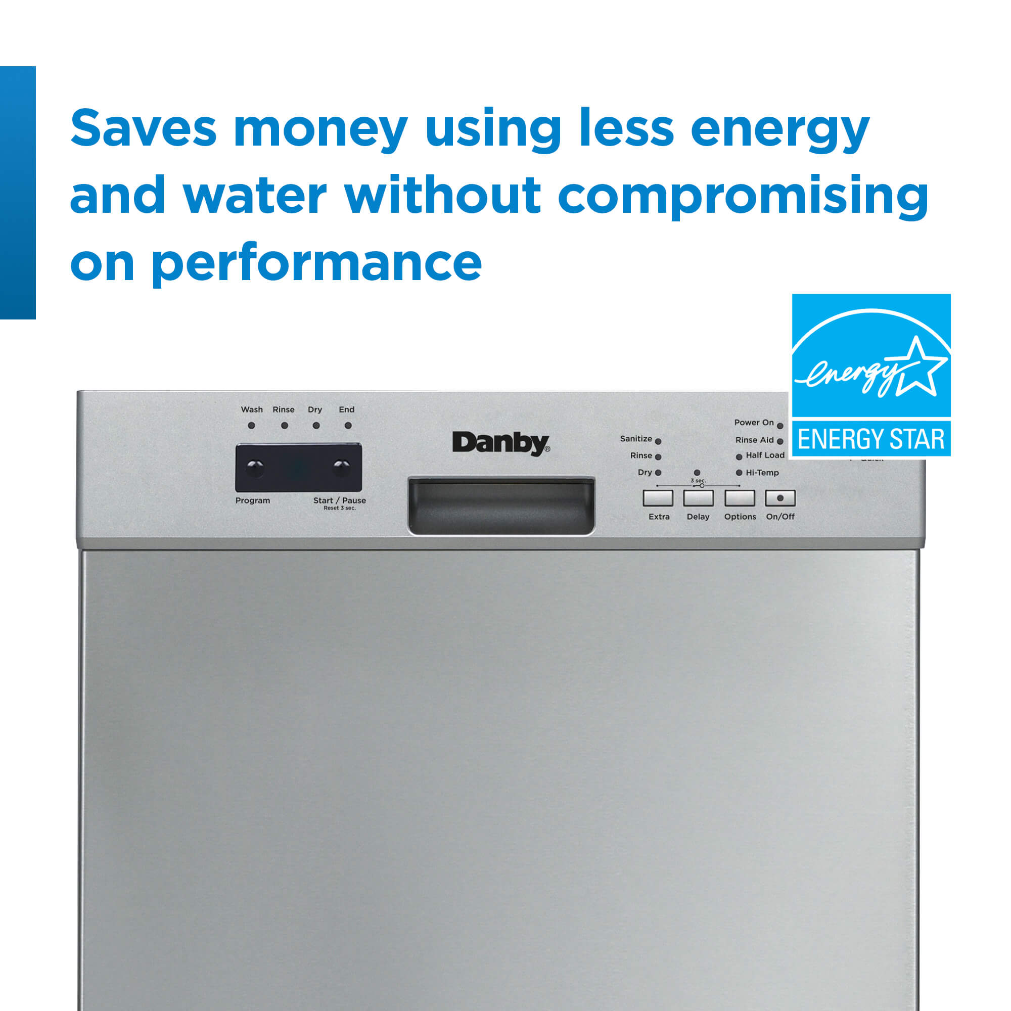 Danby DDW18D1ESS 18 Inch Stainless Steel Built-In Dishwasher - Compact & Energy Efficient for Small Kitchens, Apartments, and RVs