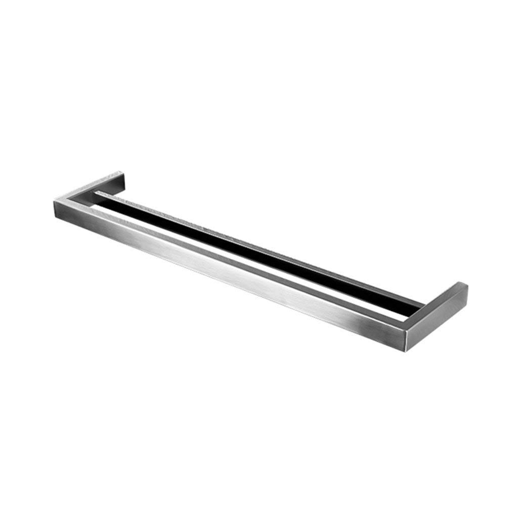 60cm Double Towel Rack - Wall Mounted Bathroom Towel Holder, Polished Stainless Steel Towel Bar for Bath & Shower - Perfect for Small Spaces & Modern Bathroom Decor