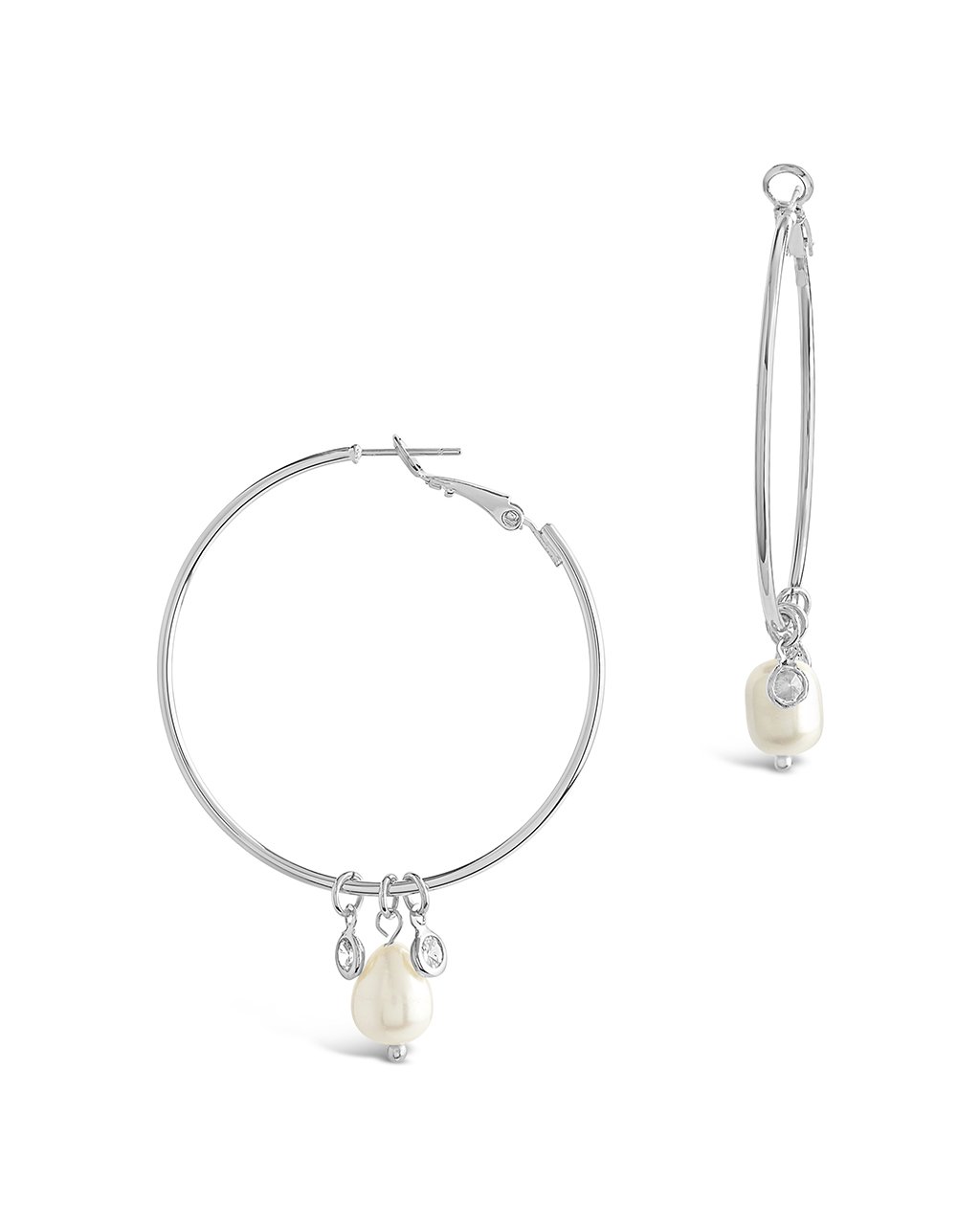 Elegant Pearl and Bezel CZ Hoop Earrings for Women – Hypoallergenic & Stylish Jewelry for Parties, Weddings & Everyday Wear