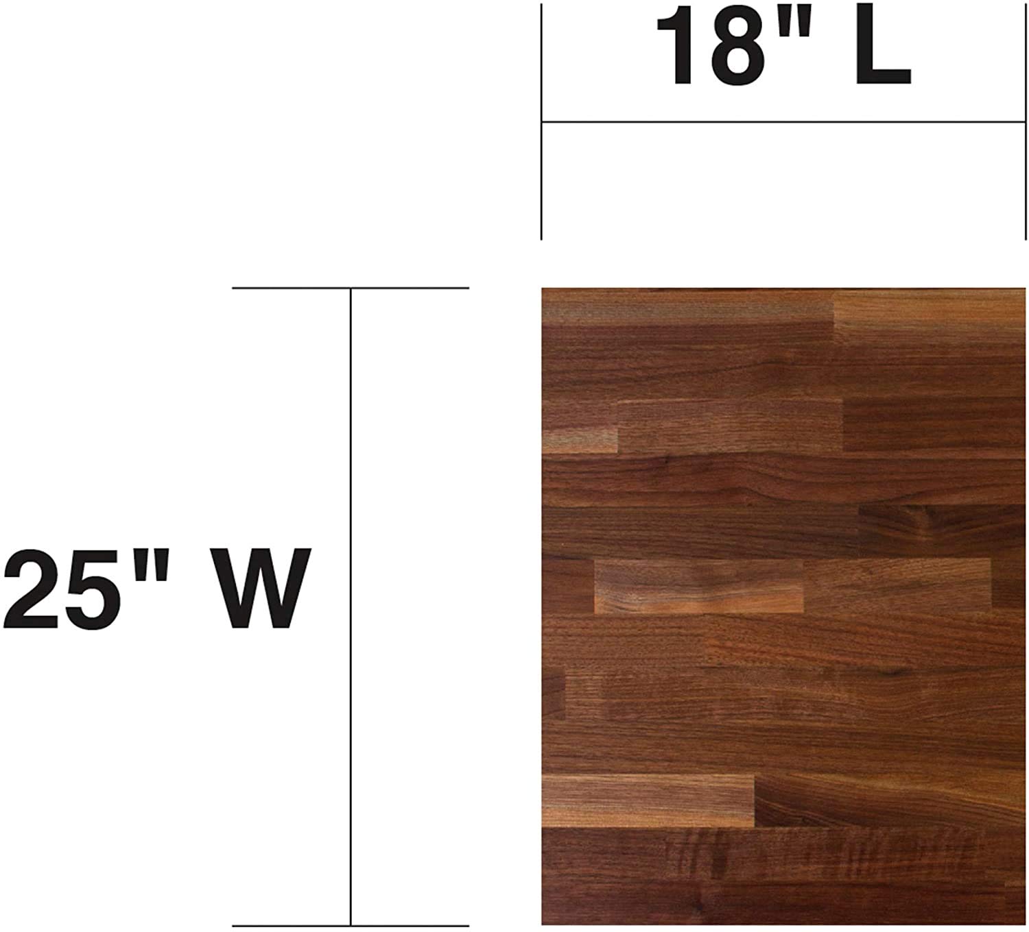 Premium John Boos WALKCT-BL1825-O Blended Walnut Solid Wood Cutting Board - 18