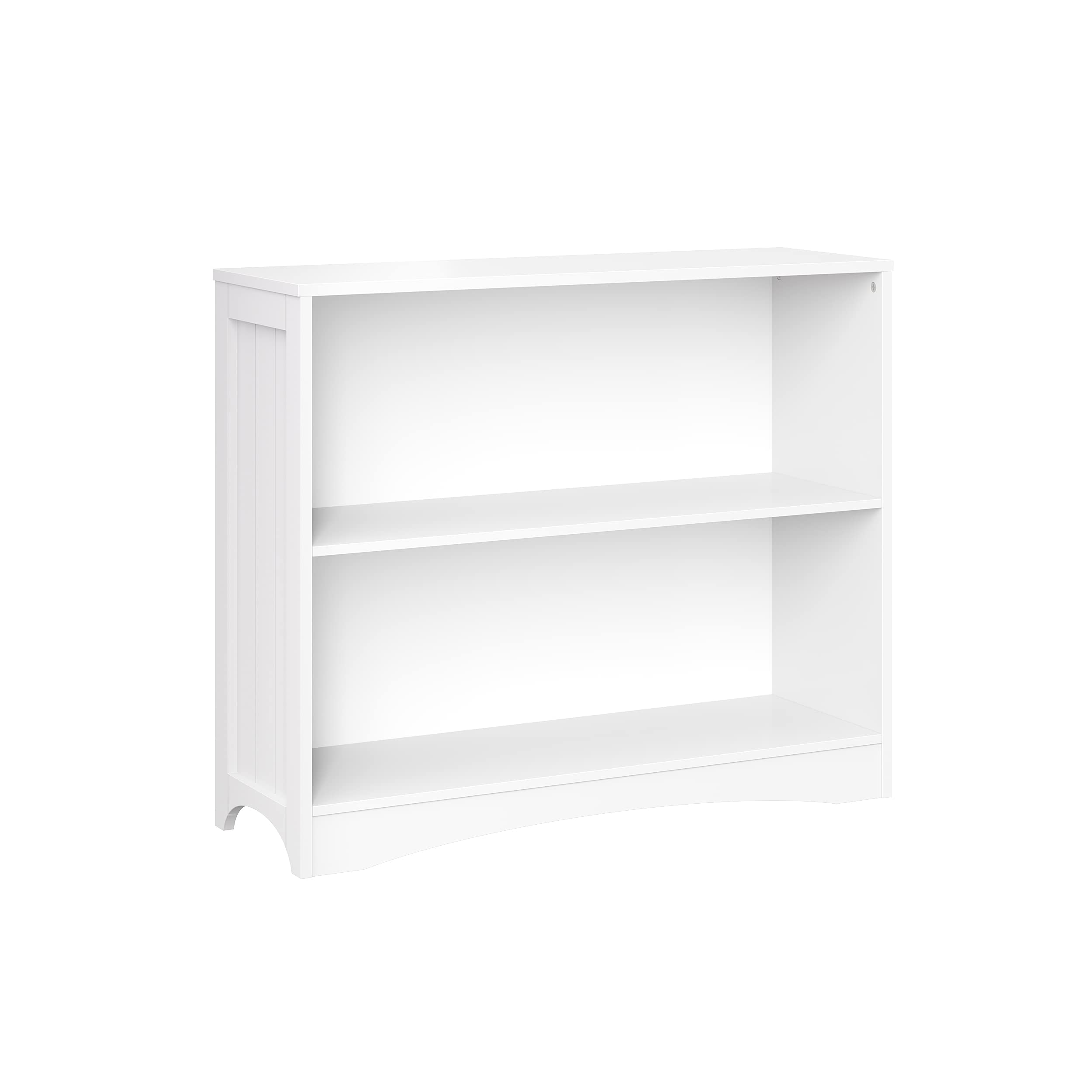 RiverRidge 5-Shelf Horizontal Bookcase - White Wooden Storage Shelf for Living Room, Bedroom & Office - Perfect for Books, Decor & Organizing Small Spaces