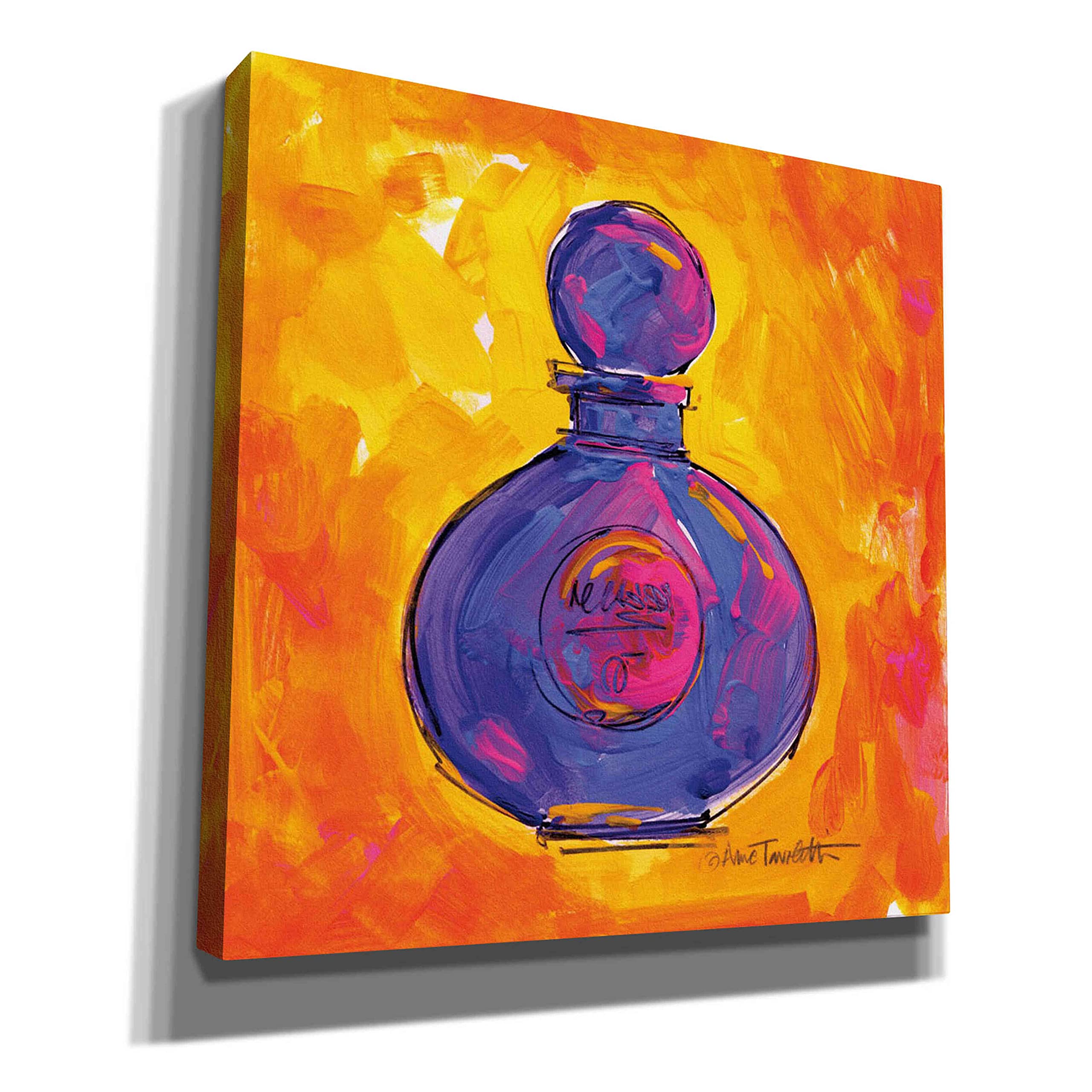 Epic Graffiti 'Perfume IV' by Anne Tavoletti - Modern Canvas Wall Art 18x18 Inches, Abstract Graffiti Painting for Living Room, Bedroom & Office Decor
