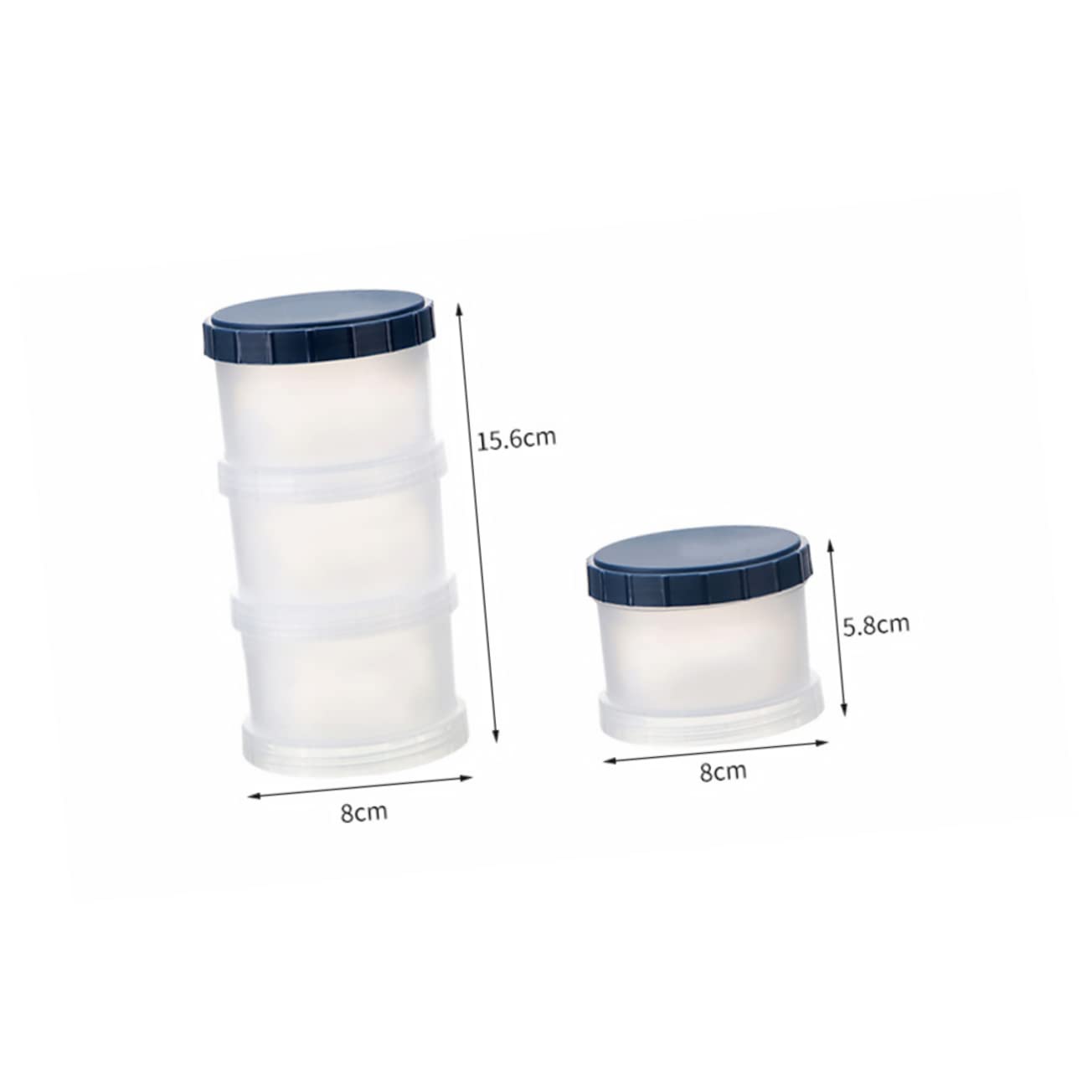 Abaodam 2-Pack Cartoon 3-Layer Baby Milk Powder Storage Container with Dispenser - 15.6x8cm White Portable Formula Holder for Travel, Home & Nursery Organization