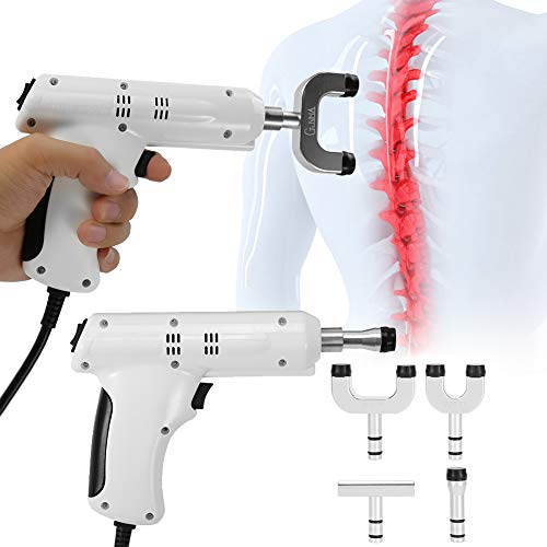 Electric Spinal Chiropractor Massager - 4 Massage Head Adjuster Device, Handheld Chiropractic Adjustment Gun for Back Pain Relief & Spine Alignment | Perfect for Home Use, Office Relaxation & Post-Workout Recovery