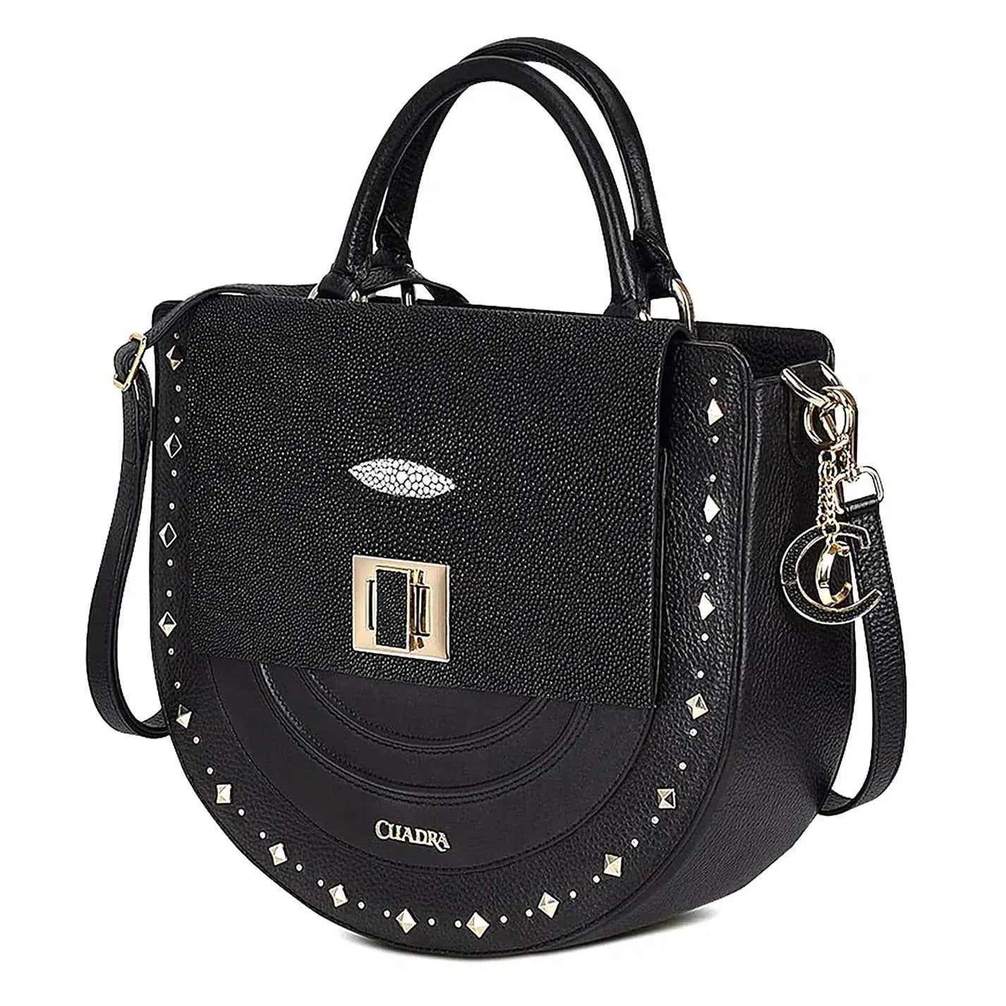 BOD46MA Cuadra Black Fashion Stingray Crossbody Bag for Women - Stylish & Durable Leather Purse for Everyday Use, Travel & Evening Out