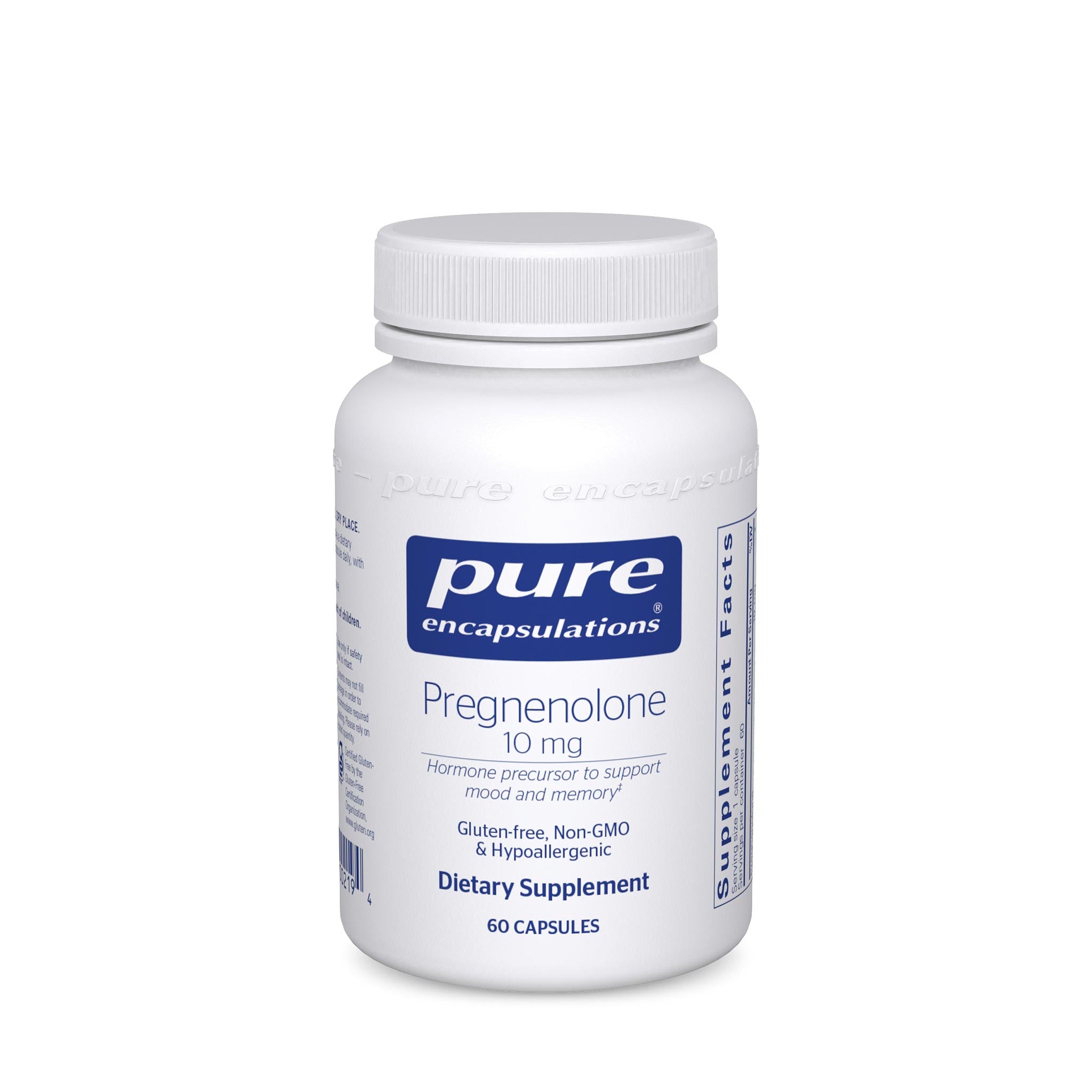 Pure Encapsulations Pregnenolone 10 mg Supplement - Hormone Support for Stress Relief & Energy - Supports Cognitive Function & Mood Balance - Ideal for Daily Wellness & Anti-Aging Routine
