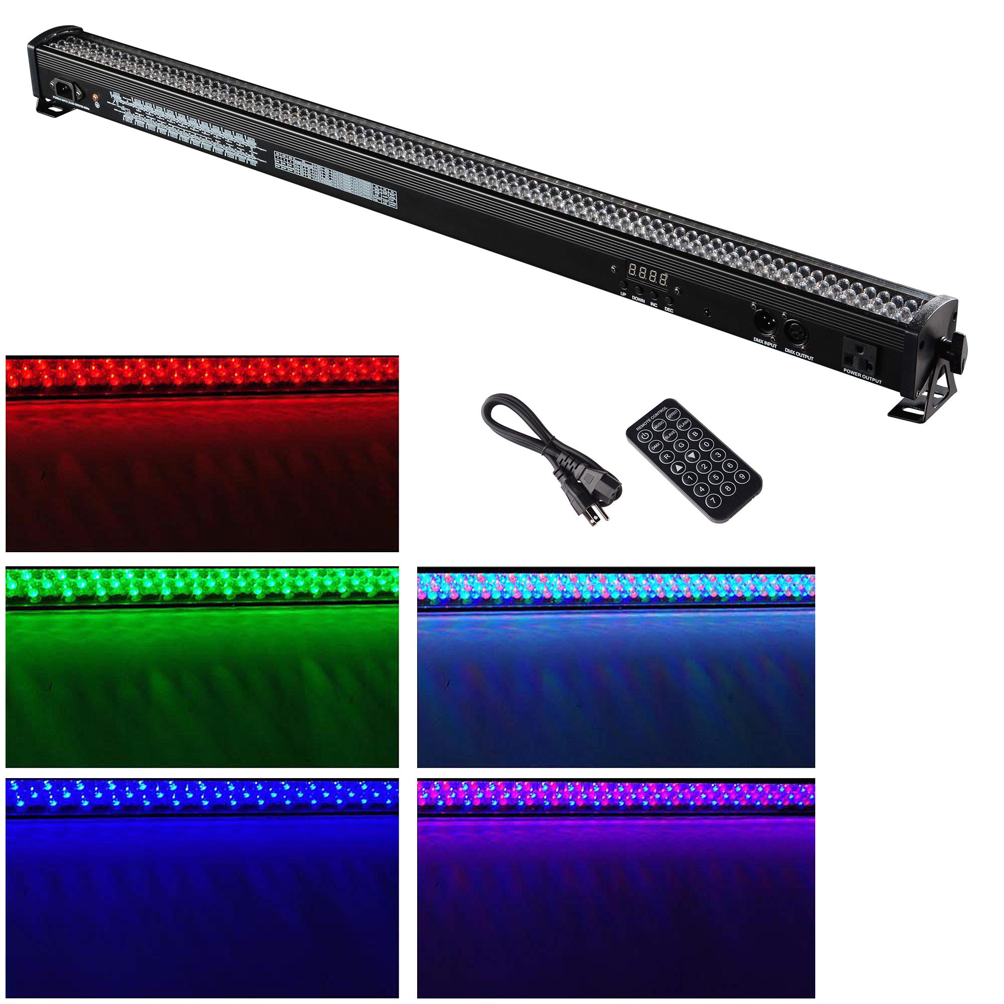 AW 30W 252PCS RGB LED Wall Washer Light Bar - 42.5 Inch DMX Remote Control Color Changing Lighting for Indoor Wedding, Church, Party, Club, Stage & Bar Decorations - Perfect for Events, DJ Shows & Architectural Lighting