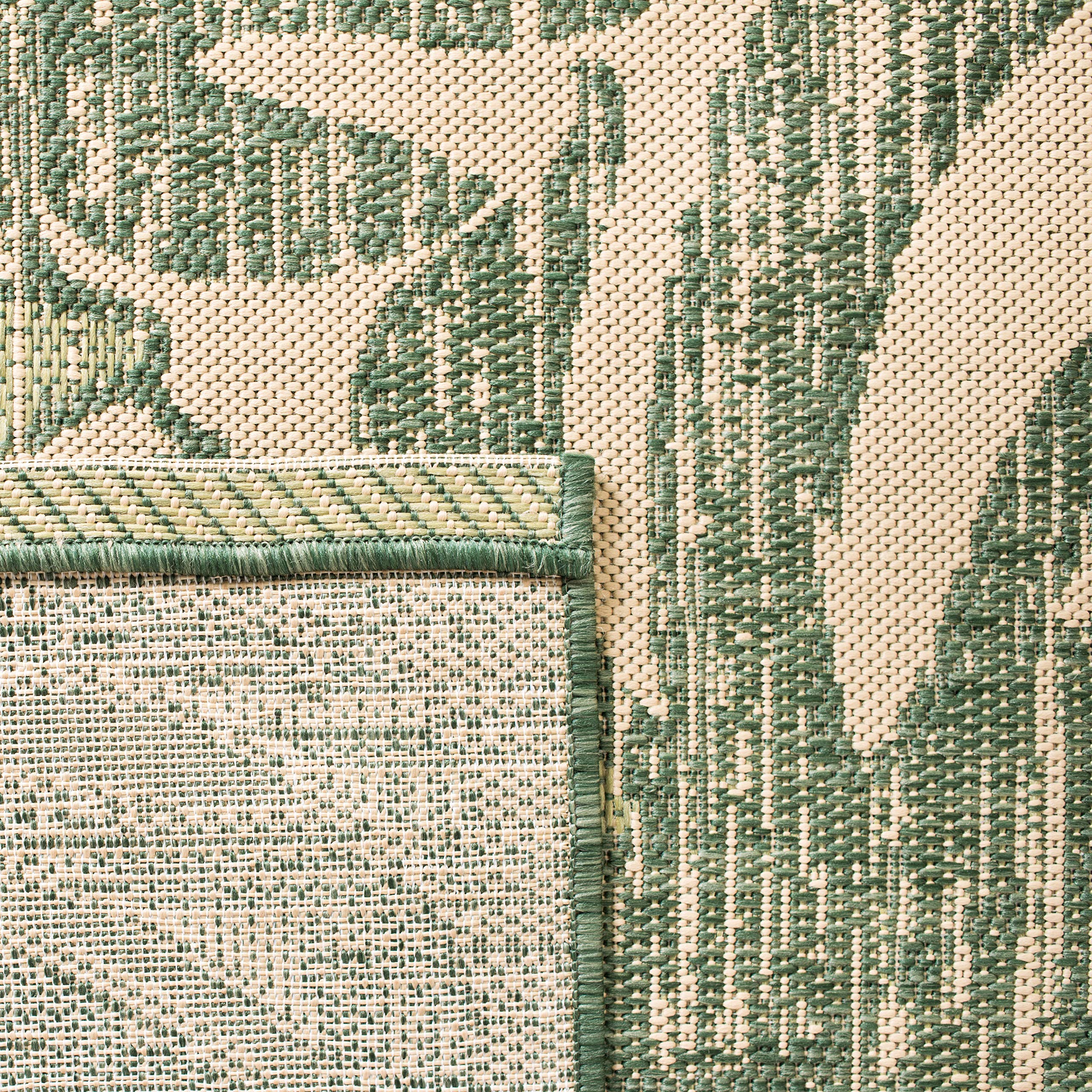 SAFAVIEH Courtyard Collection 8' x 10' Beige & Green Indoor Outdoor Waterproof Area Rug - Easy to Clean, Perfect for Patio, Backyard, Mudroom, Deck & Sunroom Decor