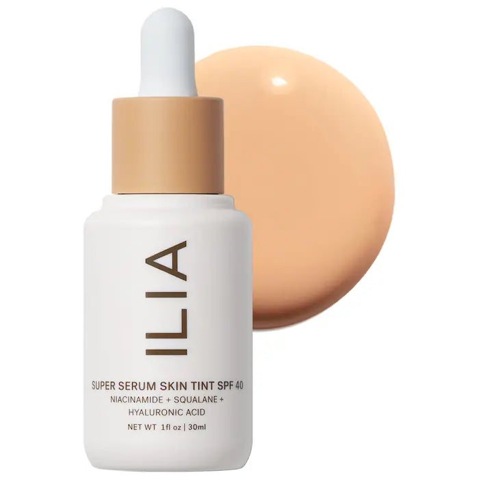 ILIA Super Serum Skin Tint SPF 40 - Lightweight Tinted Moisturizer with Skincare Benefits & Sun Protection | Perfect for Daily Wear, Natural Makeup Look & Sun Defense