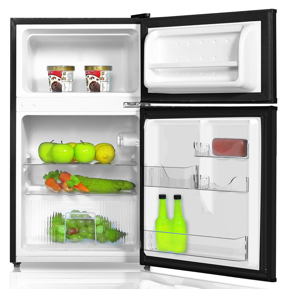 Esatto 87L Black Mini Bar Fridge - Compact Beverage Cooler for Home, Office, or Dorm - Energy Efficient EBF91B Model - Perfect for Storing Drinks, Snacks & Party Essentials