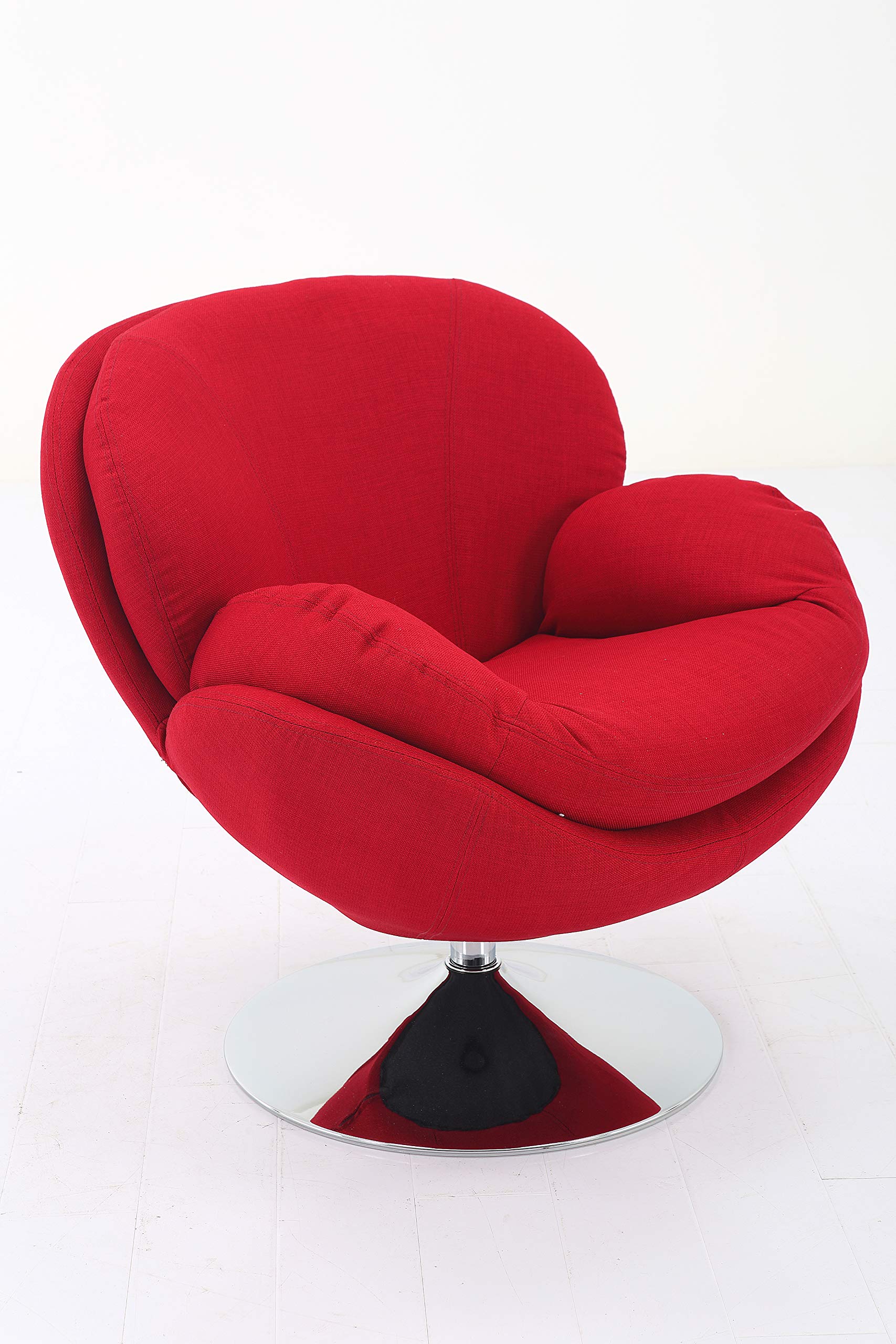 Strand Leisure Accent Chair - Red Fabric Upholstered Modern Lounge Chair for Living Room, Bedroom & Office | Comfortable Reading Chair with Sturdy Frame