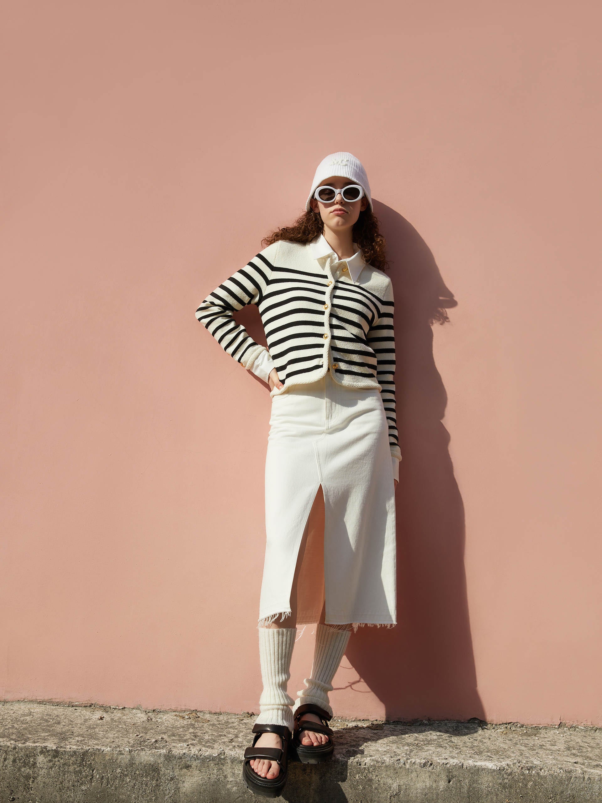 Women's Striped Knit Crop Cardigan - Soft & Cozy Lightweight Sweater for Fall & Winter - Perfect for Layering, Casual Outfits, and Office Wear