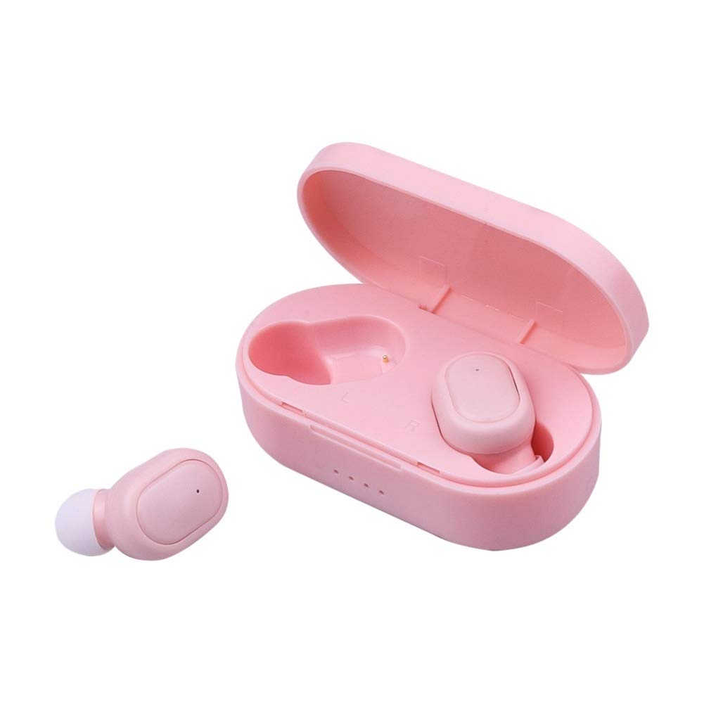 Wireless Bluetooth Earbuds with Mic, IPX7 Waterproof in-Ear Headphones, Stereo Sound TWS Earphones with Charging Case - Pink (Ideal for Running, Gym Workouts & Outdoor Sports)