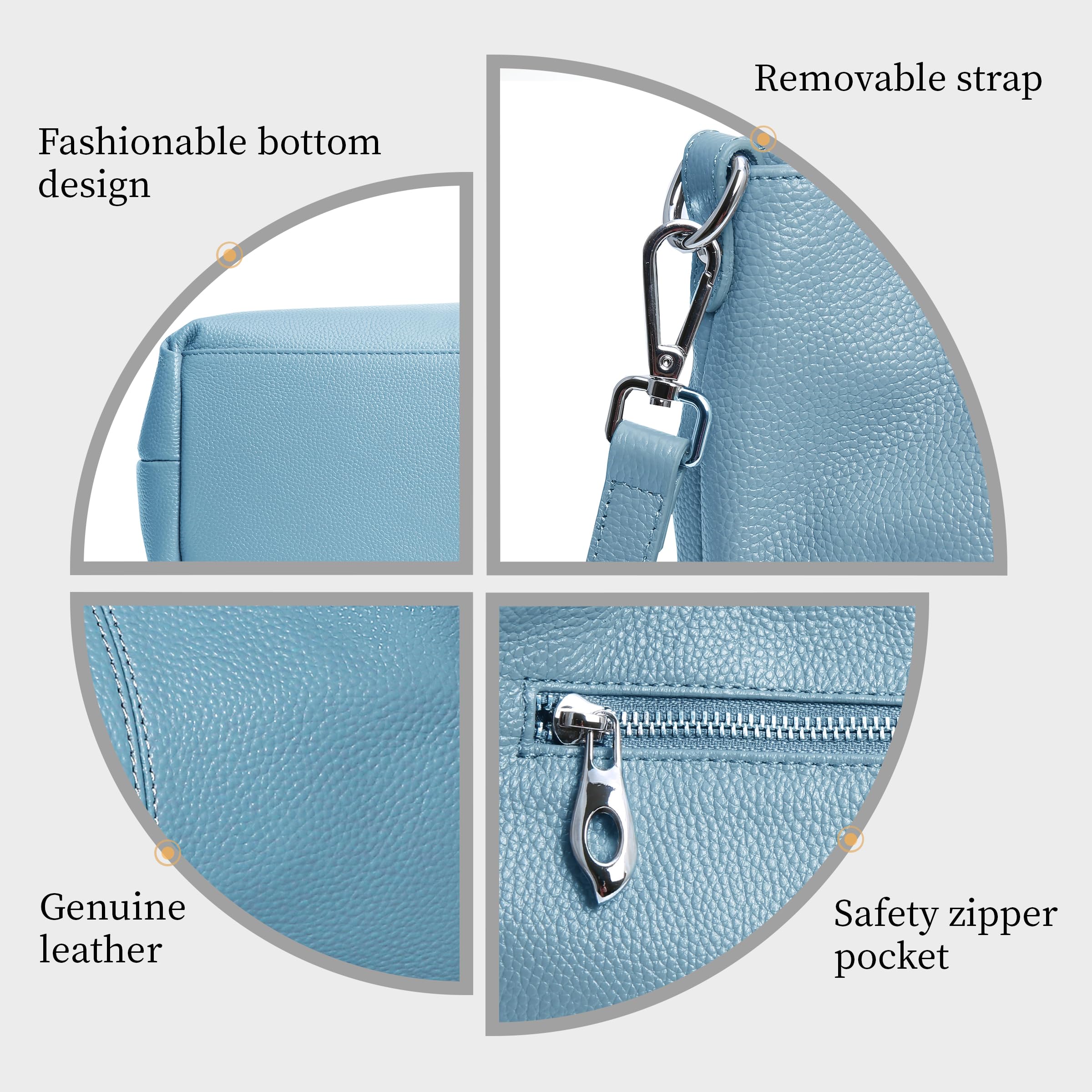 Genuine Leather Shoulder Bag for Women - Designer Crossbody Satchel Purse & Hobo Tote - Perfect for Work, Travel & Everyday Use