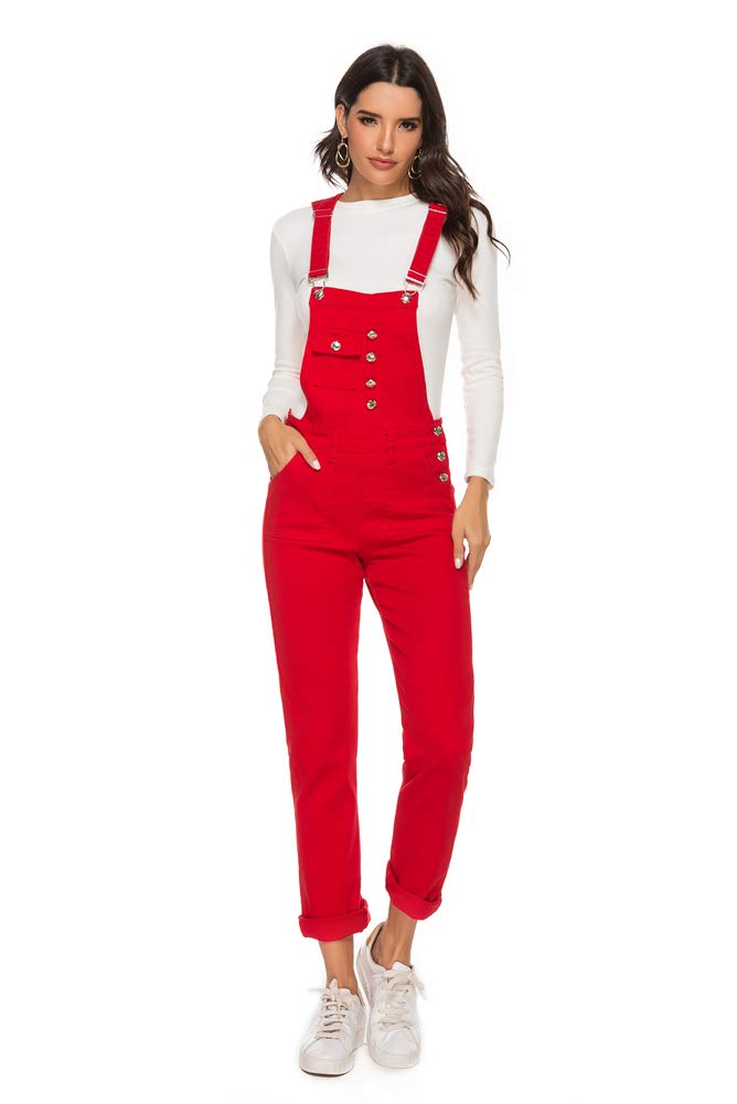 AvaCostume Women's Classic Adjustable Strap Denim Overalls - Comfortable & Stylish Jumpsuit for Casual Outings, Workwear & Fashion