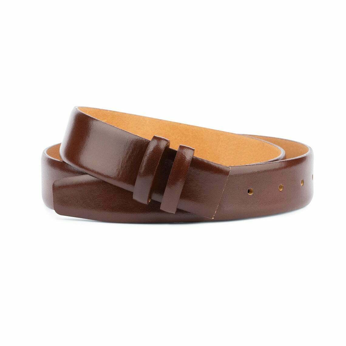 Premium Cognac Leather Belt Replacement Strap - Compatible with Dunhill Buckles - 35mm Wide Genuine Leather Men's Belt - Ideal for Business Attire & Formal Occasions