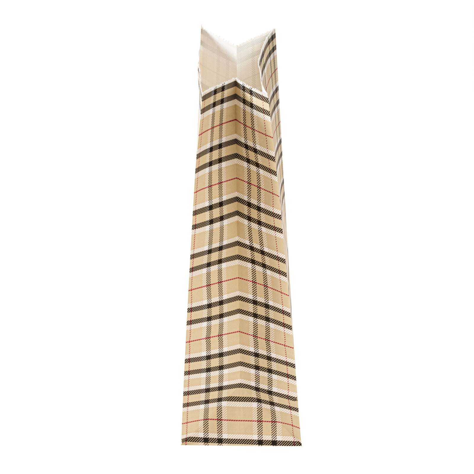 Premium Plaid Paper Bags 4 lb Capacity - 5 x 3.25 x 9.5 Inches - Pack of 100 - Eco-Friendly Gift & Party Favor Bags for Weddings, Birthdays & Retail Packaging