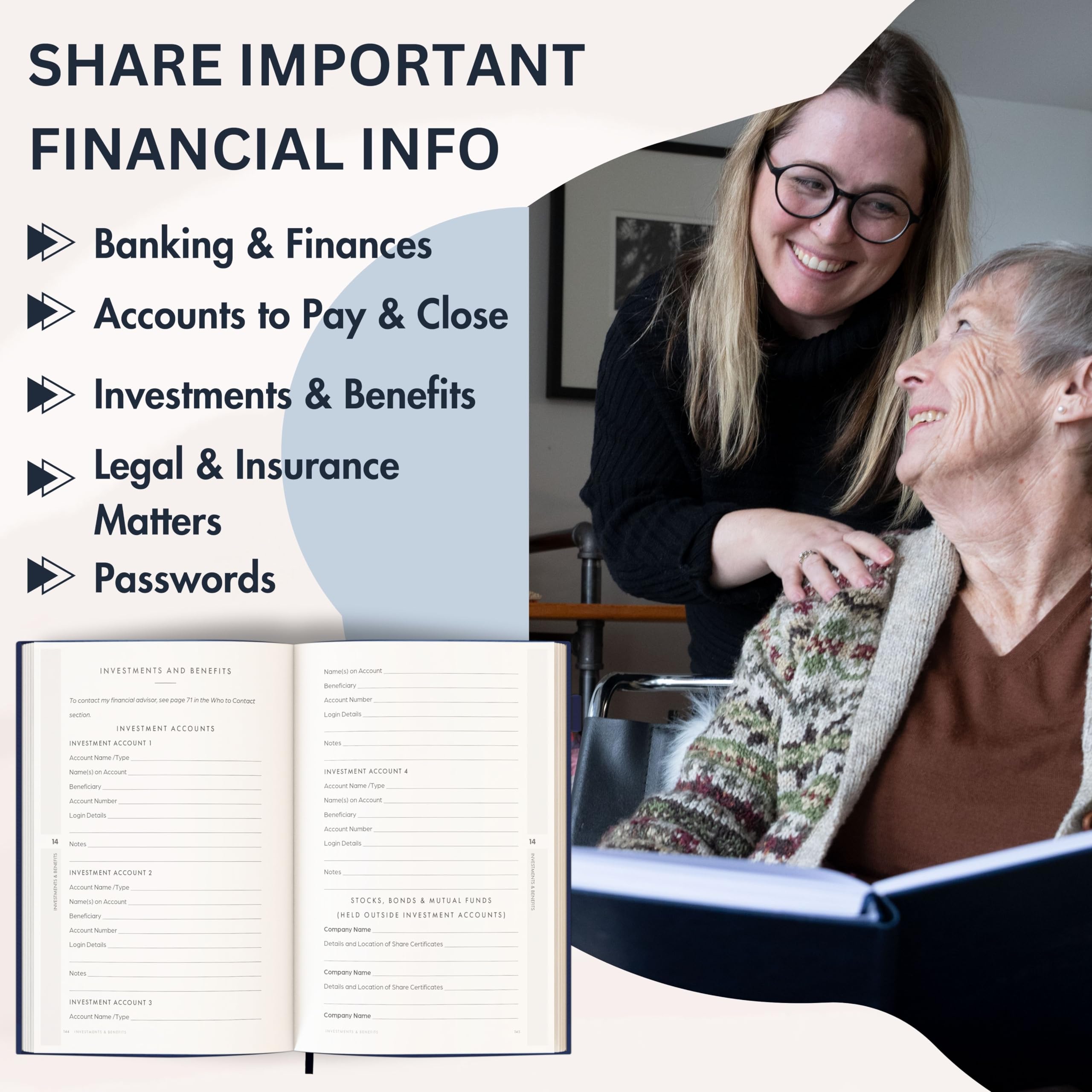 Estate Planning Organizer for Seniors - Guided End of Life Planner, Next of Kin Organizer & Important Document Tracker | Large What To Do When I'm Gone Book for Executors | Perfect for Will Preparation, Funeral Arrangements & Family Legacy Planning