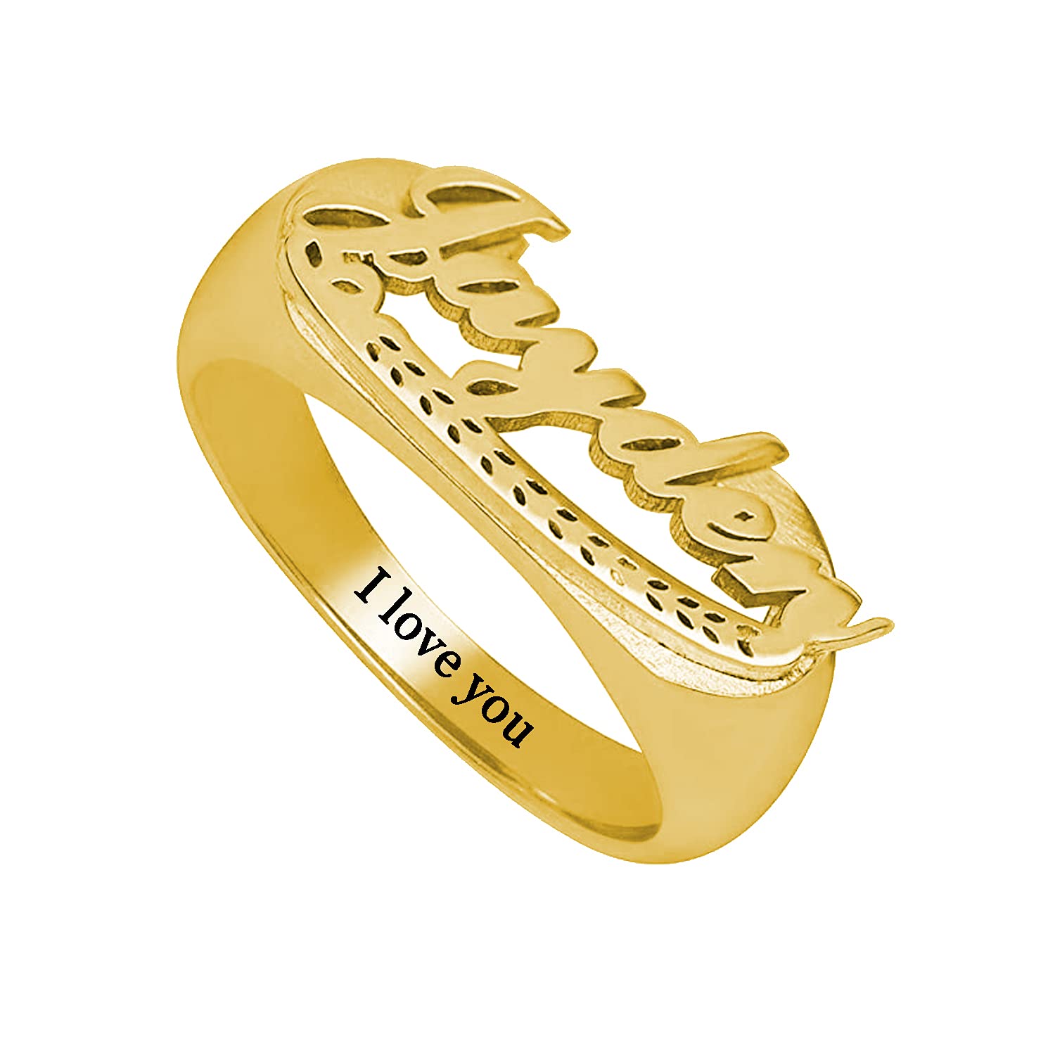 Personalized Name Ring for Women - Custom Engraved Initial Letter Stackable Promise Ring - Unique Gift for Her, Anniversary, Valentine's Day, Birthday