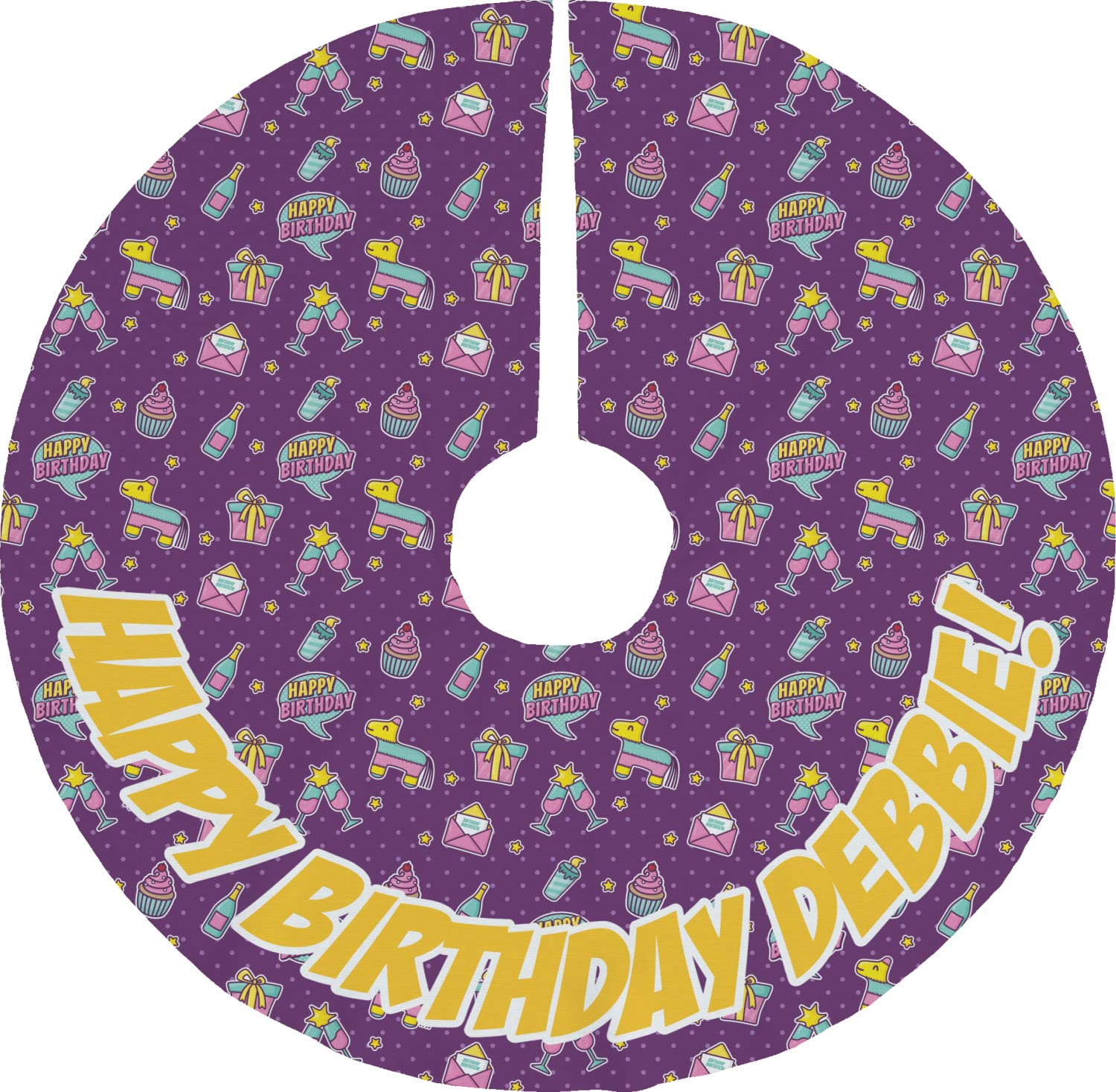 Custom Personalized Pinata Birthday Tree Skirt - Unique Party Decoration for Christmas, Birthdays & Special Celebrations